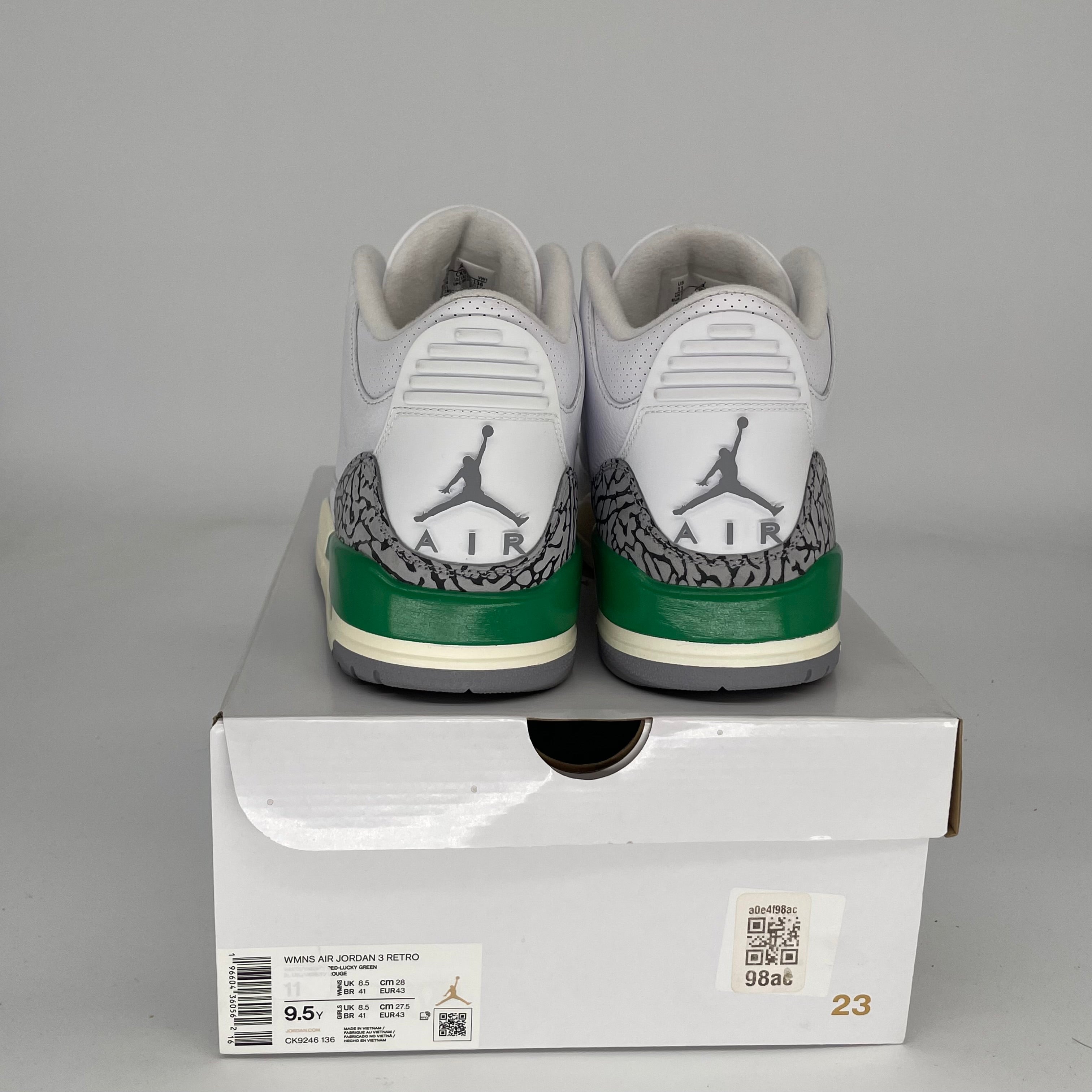 AIR JORDAN 3 Lucky Green Women's Basketball Shoes Size 9.5/11W - Style CK9246-136 | Retro Sneakers for Casual Wear, Gym & Street Fashion