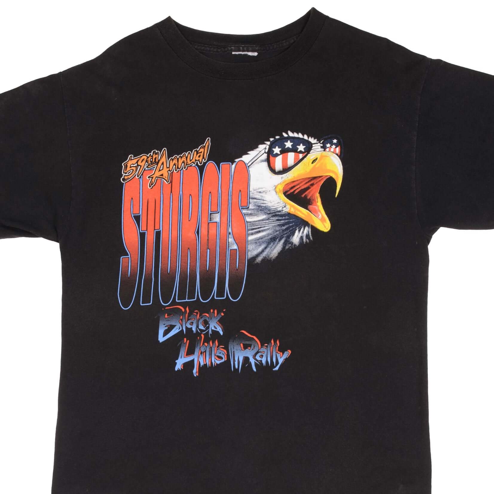 Vintage Biker Sturgis Black Hills Rally 59th Annual 1999 T-Shirt - Large Size - Retro Motorcycle Enthusiast Tee for Biker Events & Casual Wear