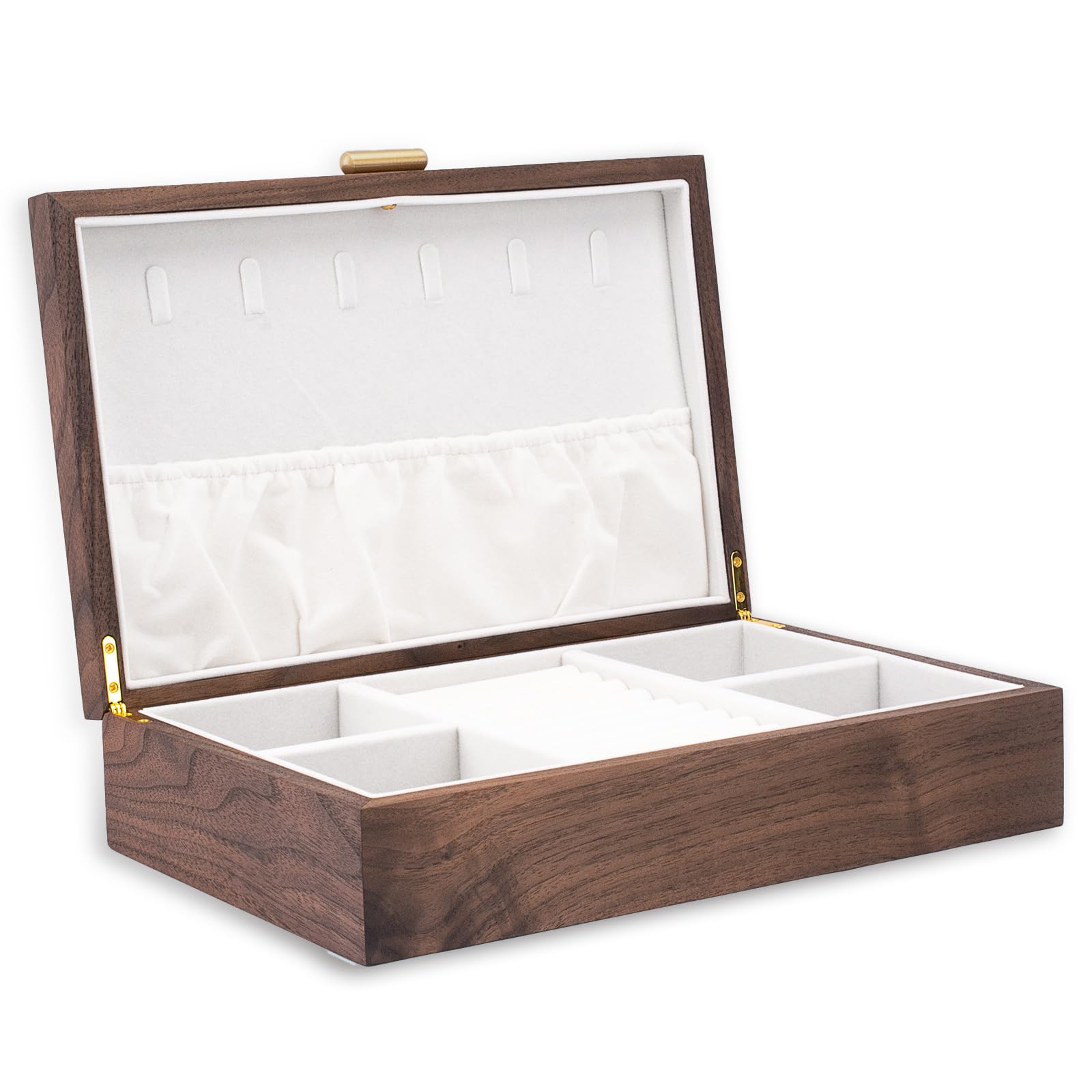 Premium Solid Wood Jewelry Box for Women - Vintage Handmade Necklace, Bracelet & Watch Organizer Display Case - Wedding, Birthday, Anniversary Gift - Perfect for Jewelry Storage & Collection (Single Layer) - Ideal for Home, Travel & Gift Giving