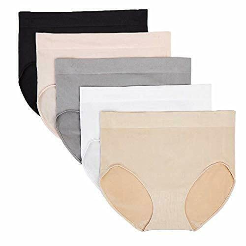 Carole Hochman Women's Seamless Full Coverage Underwear - 5 Pack Silky Soft Modern Brief Panties for Regular & Plus Sizes | Comfortable Everyday Wear, Perfect for Work, Travel & Lounge