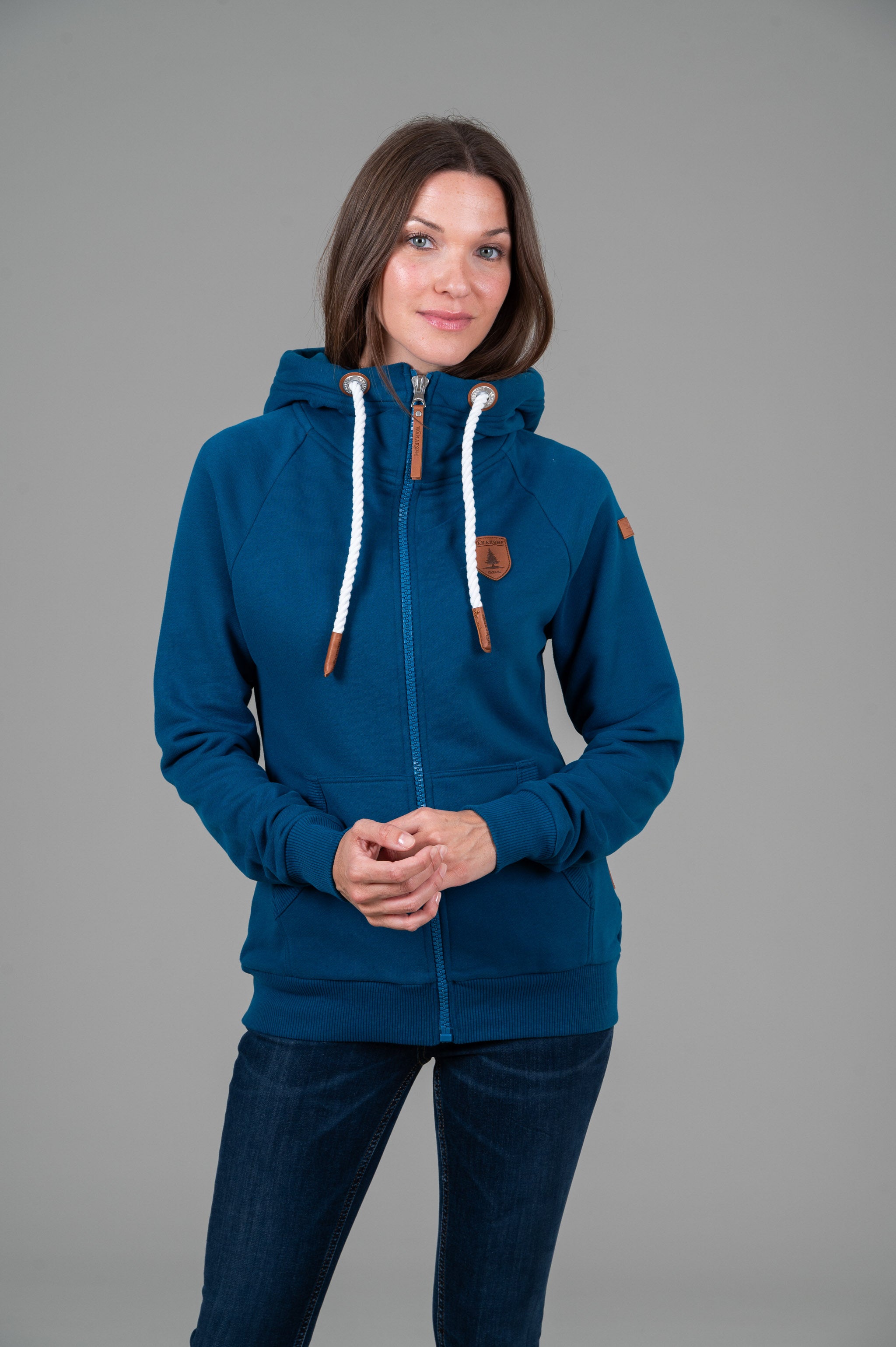 Hera Real Teal Full Zip Hoodie for Women - Soft Fleece Pullover with Pockets, Lightweight Casual Jacket for Outdoor Activities, Running, Travel & Lounge Wear