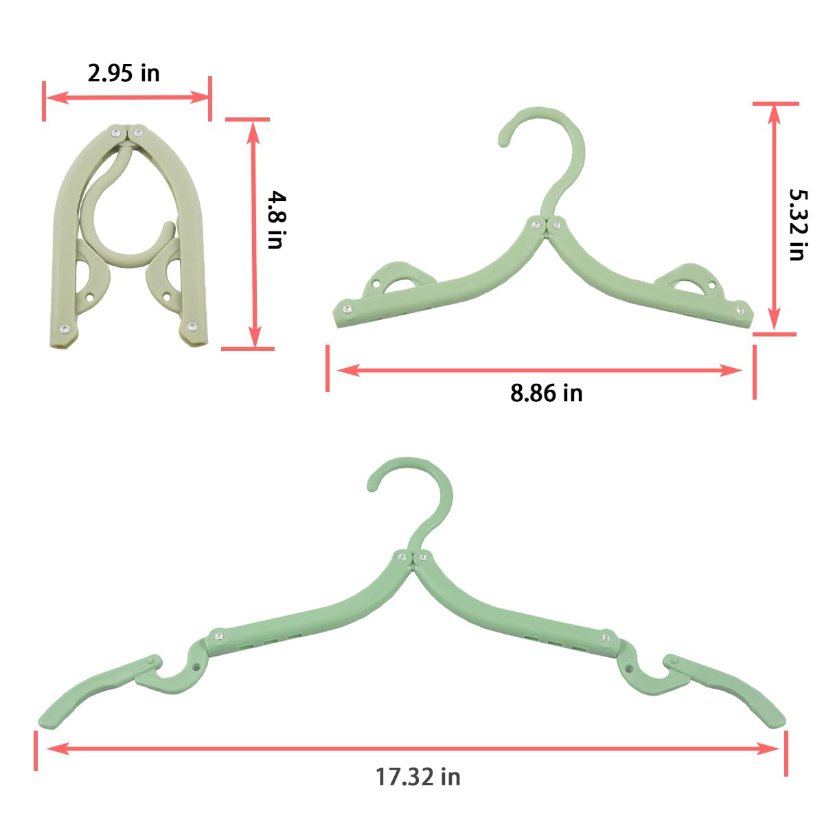 10 Pack Foldable Travel Hangers - Portable Clothes Hangers for Suitcase, Camping, Cruise Ship | Space Saving Closet Organizer for Home & Travel Accessories
