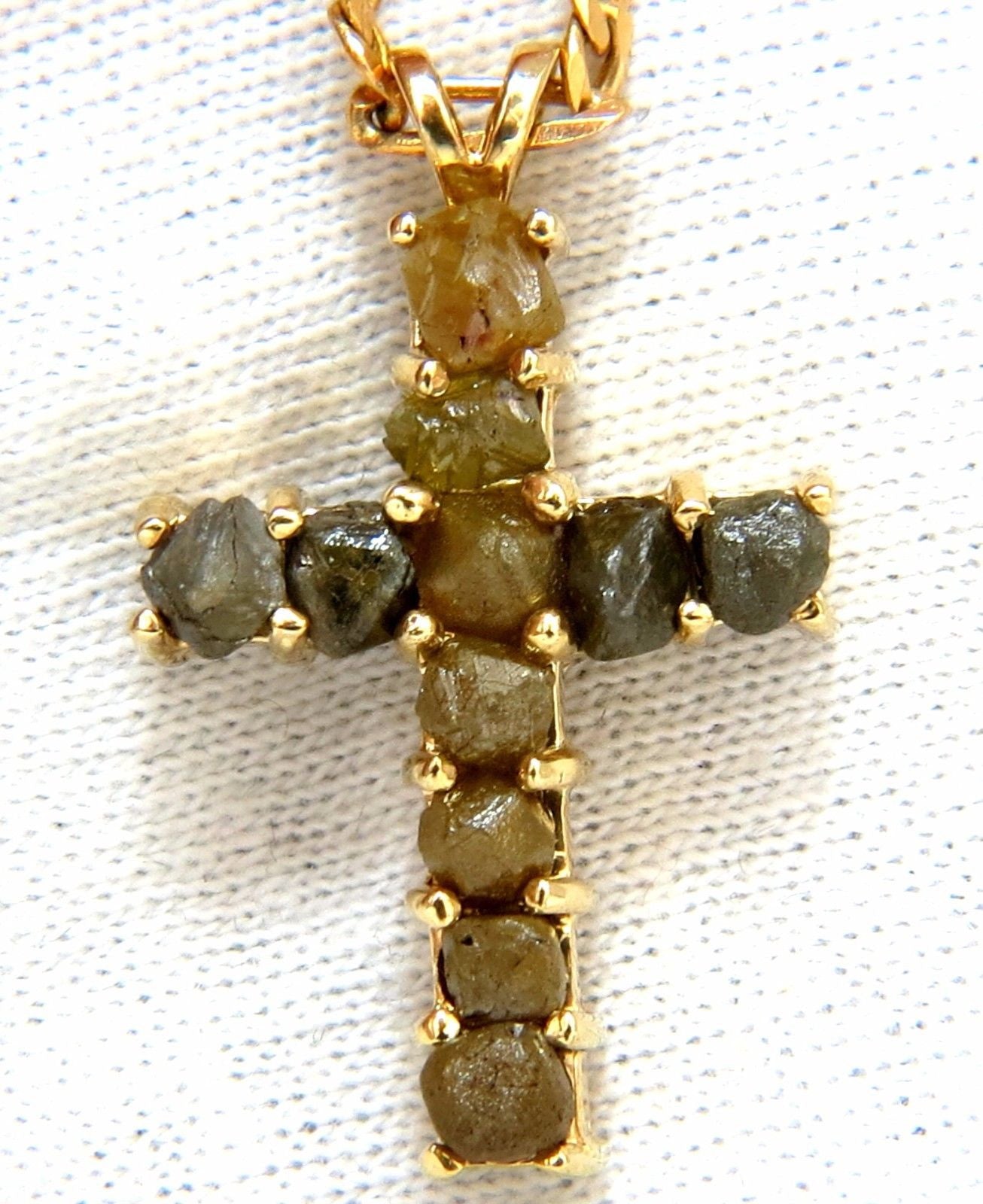 5.71CT Natural Rough Diamond Cross Pendant - Rare Handmade Jewelry for Women - Perfect for Gifts, Weddings & Special Occasions