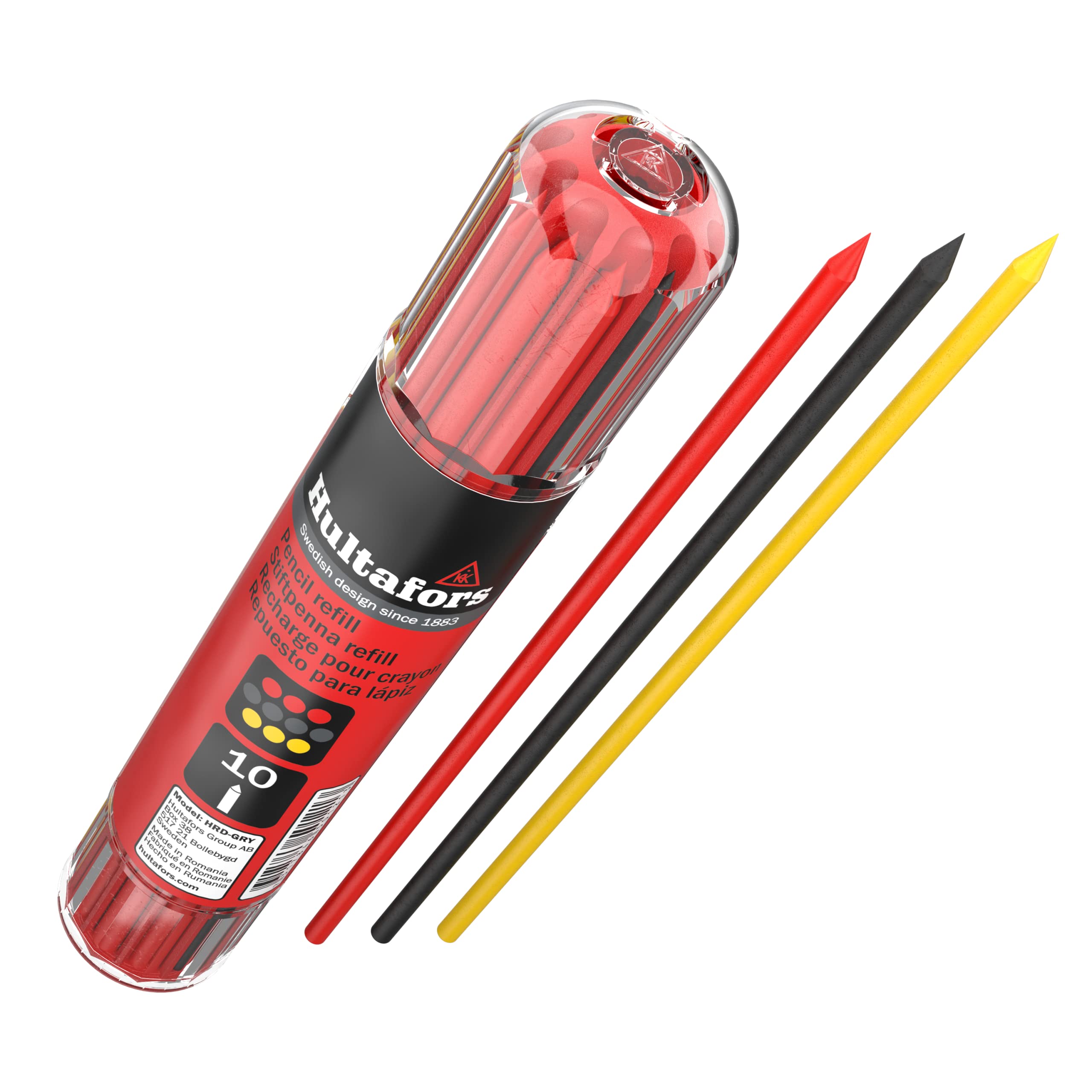 Hultafors 650100 Dry Marker HDM & 650120U Dry Marker Refills HRD GRY - Durable Construction Marking Tools for Carpentry, Metalwork, and DIY Projects