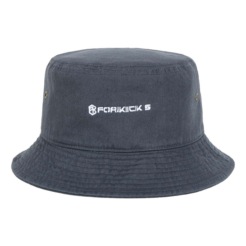 FORKICKS FKK X LFYT Bucket Hat for Men & Women - Adjustable Cotton Summer Sun Hat for Outdoor Activities - Charcoal Gray - Perfect for Beach, Hiking, and Travel