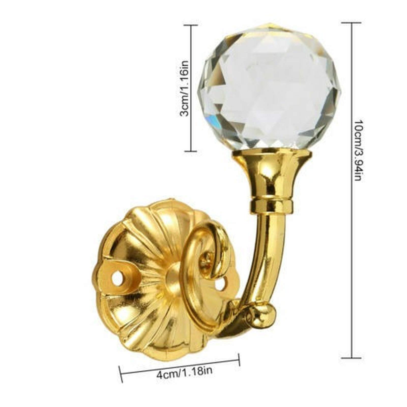 2X Metal Crystal Ball Curtain Tie Backs - Elegant Door & Wall Hooks with Tassel for Drapes, Valances & Sheers - Perfect for Living Room, Bedroom & Window Decor (Gold/Silver)