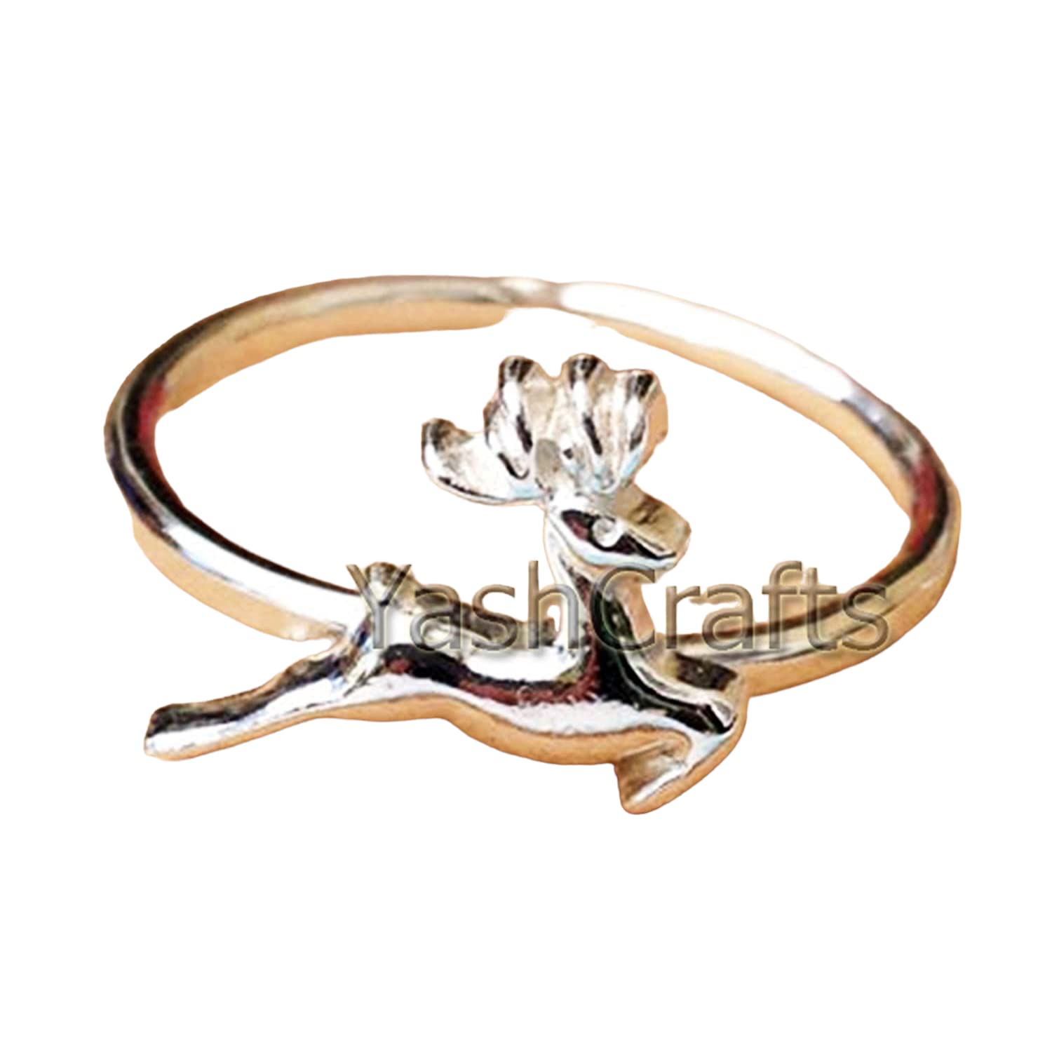 Handmade Sterling Silver Reindeer Ring - Unisex Christmas Jewelry Gift for Holiday Lovers | Perfect for Christmas Parties, Festive Outfits & Santa-Themed Celebrations