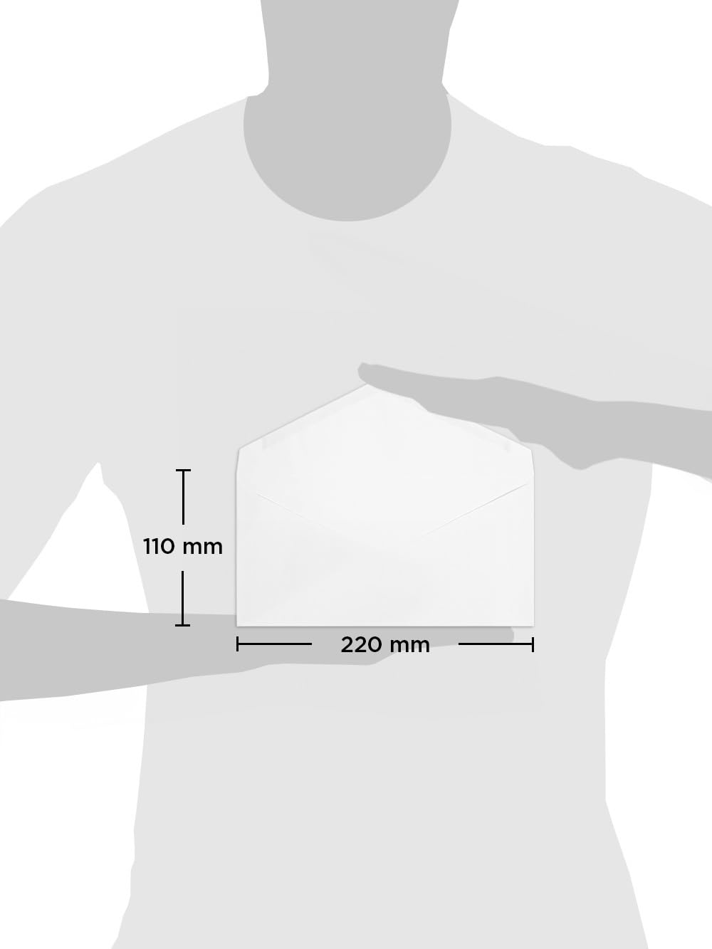 Premium White Banker Gummed Envelopes 110 x 220 mm (4.33 x 8.66 in) - 90 GSM Quality - Pack of 1000 - Ideal for Business Invitations, Wedding RSVPs & Professional Correspondence