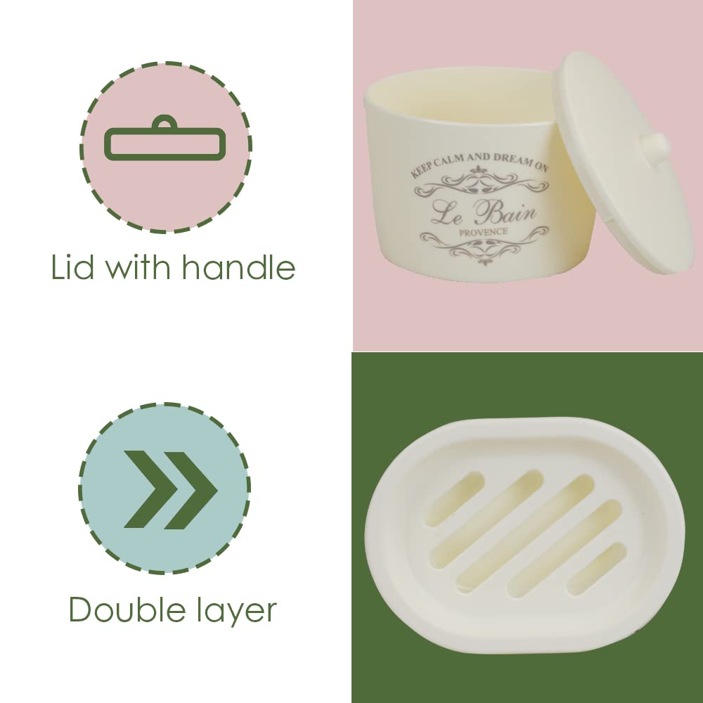 7-Piece Beige Parisian Bathroom Set - Plastic Bath Accessories with Tumbler, Toothbrush Holder, Soap Dish, Lotion Dispenser, Cotton Ball Container, Toilet Brush Holder & Waste Bin | Modern Bathroom Decor for Home, Apartment & Hotel Use