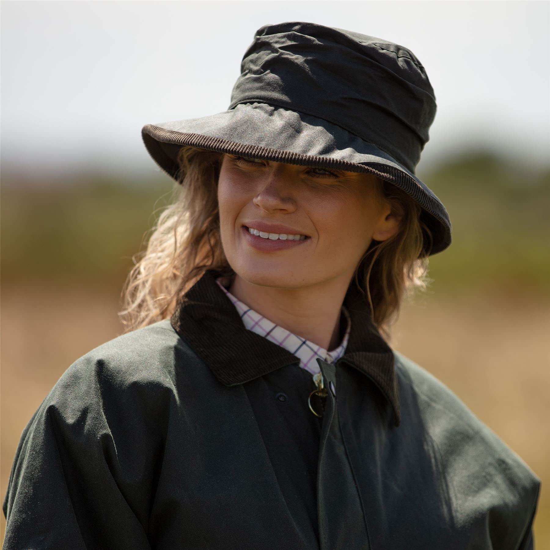 Walker & Hawkes Women's Waxed Diana Country Hat - Waterproof Outdoor Riding & Gardening Sun Hat for Ladies - Perfect for Equestrian, Hiking & Countryside Adventures