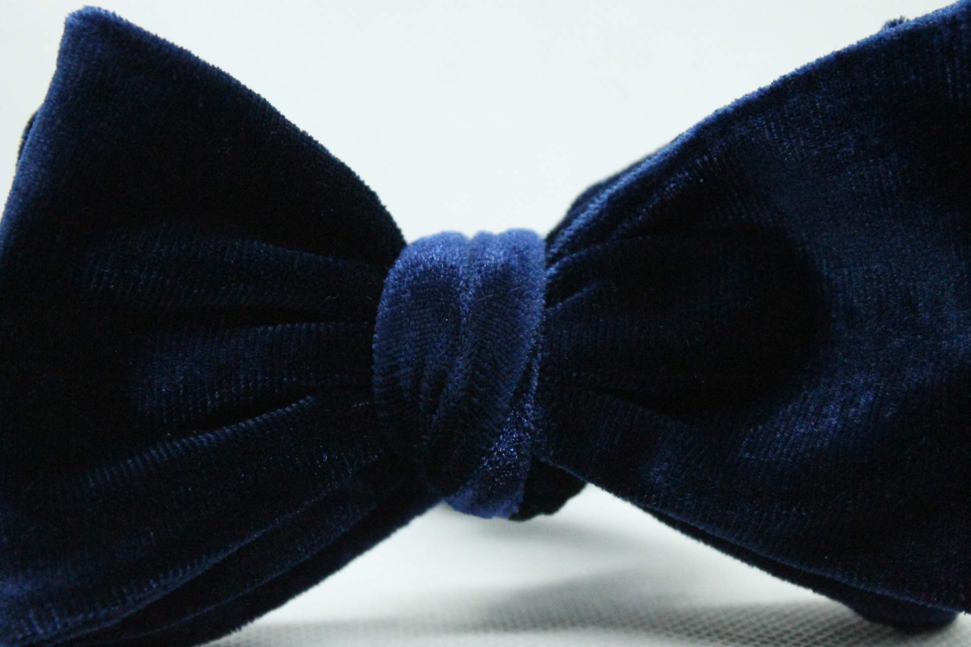 Navy Blue Velvet 'Classico' Handmade Bow Tie for Weddings, Formal Events & Special Occasions