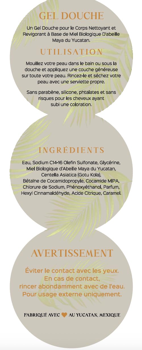Organic Yucatan Herbal Mayan Bee Honey Body Wash - Natural Moisturizing & Antibacterial Shower Gel for Dry & Sensitive Skin - Perfect for Spa, Bath & Daily Skincare Routine