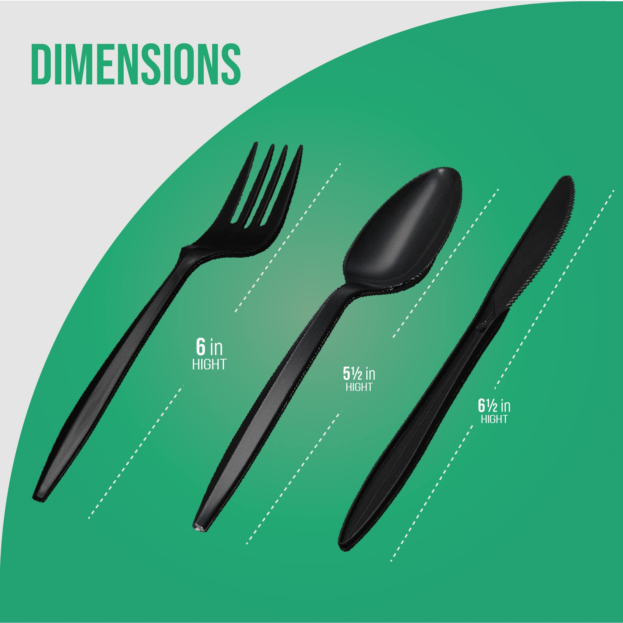 1000-Piece Black Disposable Plastic Cutlery Set - Heavy Duty Forks, Knives & Spoons (334 Forks, 333 Knives, 333 Spoons) - Bulk Silverware for Parties, Catering, Picnics & Events