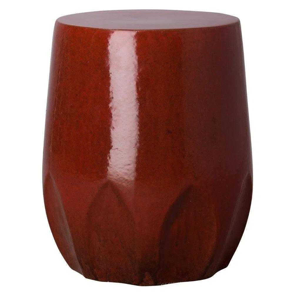 22 Inch Large Calyx Ceramic Outdoor Garden Stool - Perfect for Patio, Porch, Balcony & Backyard Decor