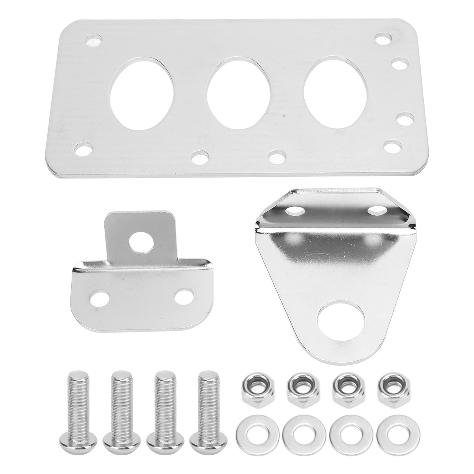 Universal Motorcycle Brake Light Bracket Kit - Side Mount License Plate Holder for Harley Fatboy & Iron 883 (Silver) | Durable Replacement Part for Custom Bike Builds & Night Riding Safety