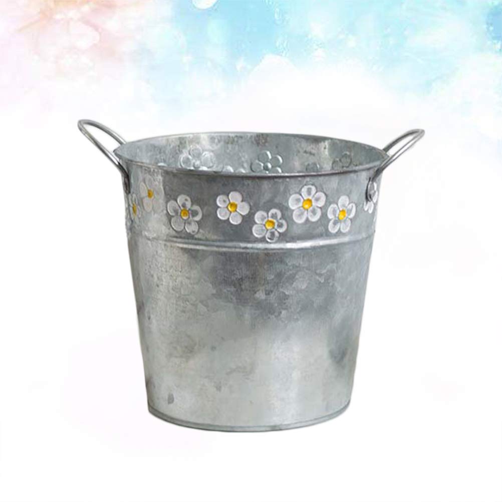 BESPORTBLE Decorative Iron Flower Pot - Rustic Bonsai Planter Bucket for Indoor/Outdoor Plants - Perfect for Home, Garden, and Office Decor