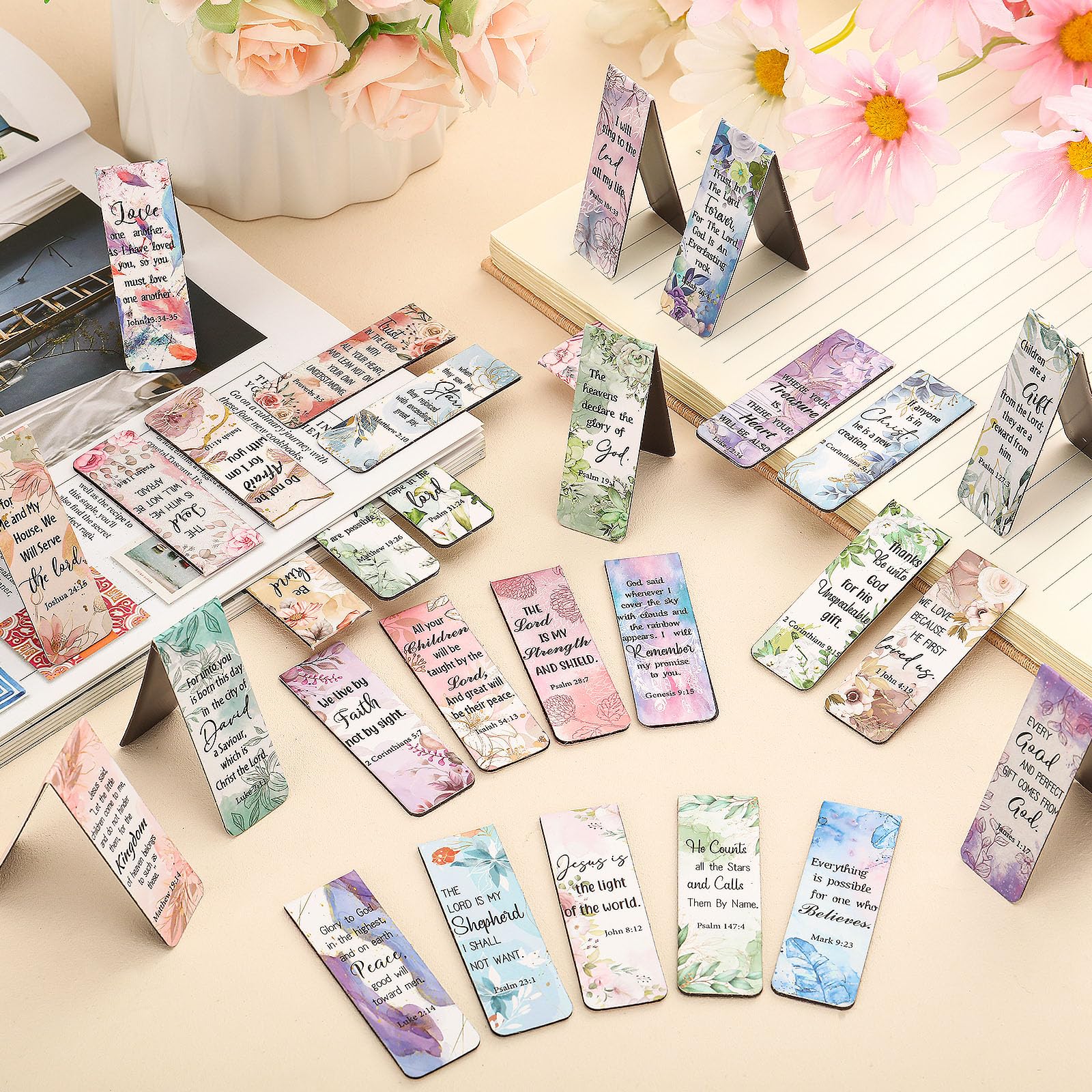 Religious Magnetic Bible Verse Bookmarks - Inspirational Gifts for Church, School & Prayer