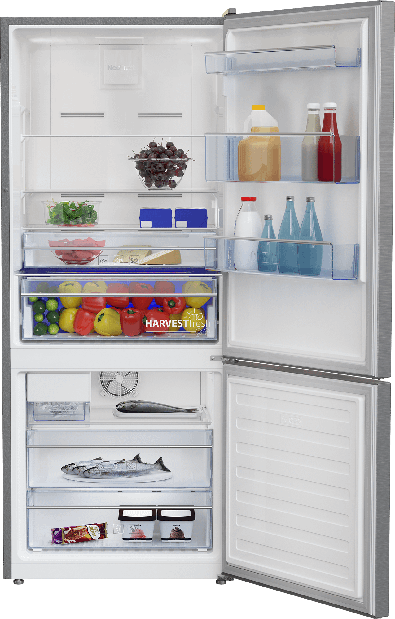 Beko BFBF2815SSIM 28 Inch Stainless Steel Bottom Freezer Refrigerator - Energy Efficient, Spacious Design for Modern Kitchens & Open Floor Plans