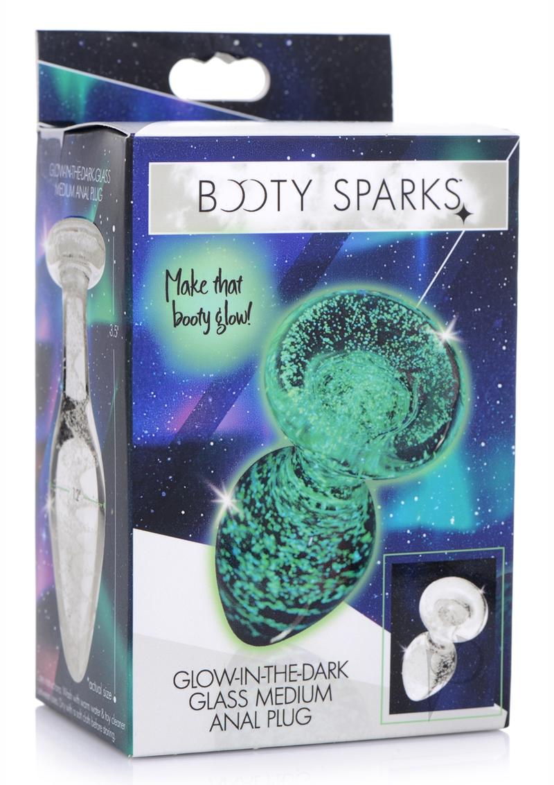 Glow in the Dark Glass Anal Plug - Medium Size, Clear for Enhanced Pleasure | Perfect for Sensual Play, Adult Toys Collection & Nighttime Intimacy
