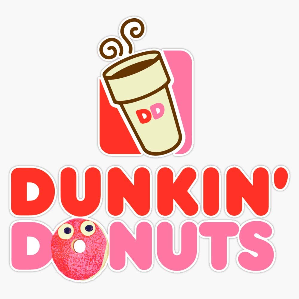 Waterproof Dunkin' Donuts Pink Logo Vinyl Bumper Sticker Decal 5 Inch - Perfect for Cars, Laptops, Water Bottles & DIY Crafts