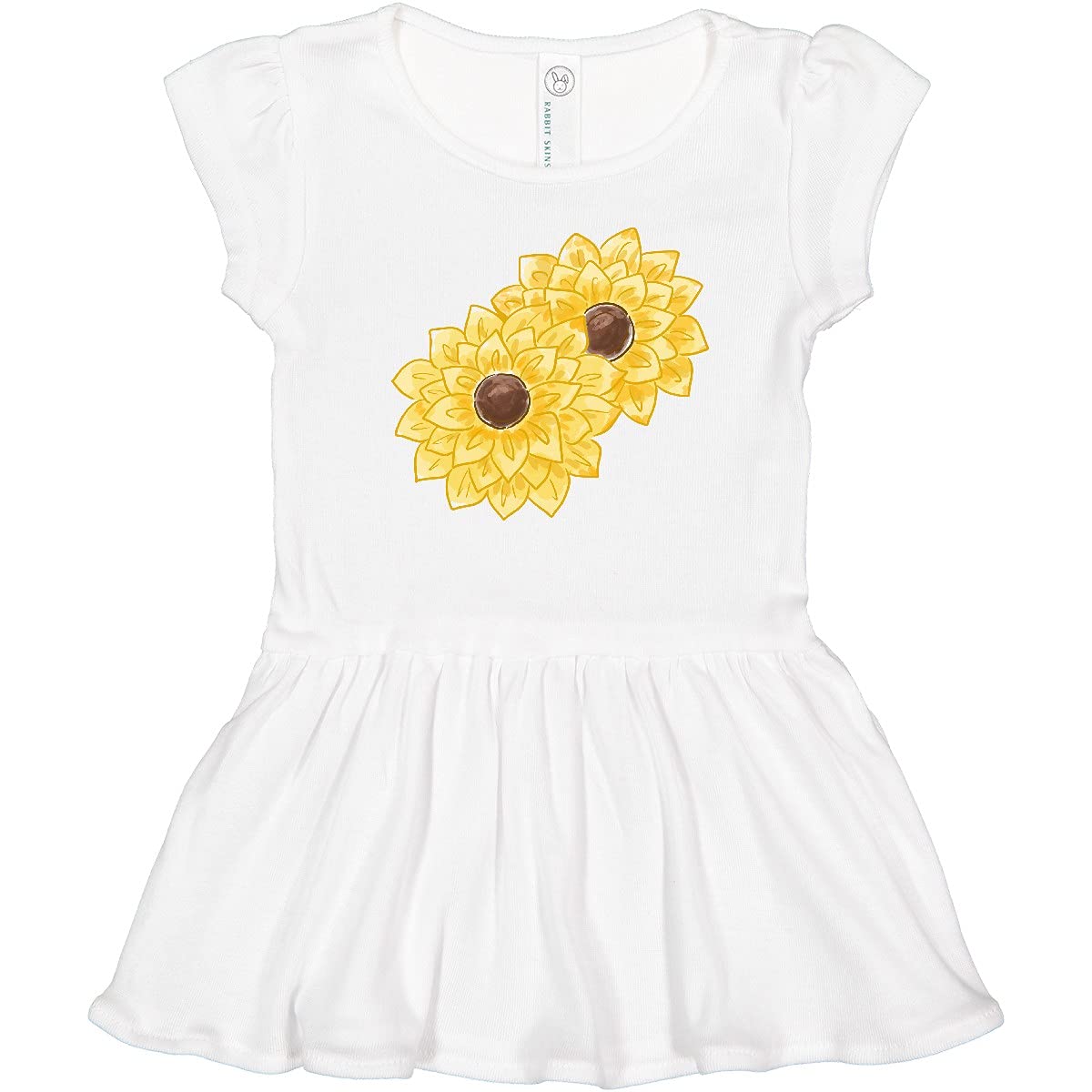 Inktastic Yellow Sunflowers Toddler Dress - Cute Floral Summer Outfit for Baby Girls | Perfect for Playdates, Parties & Family Photos