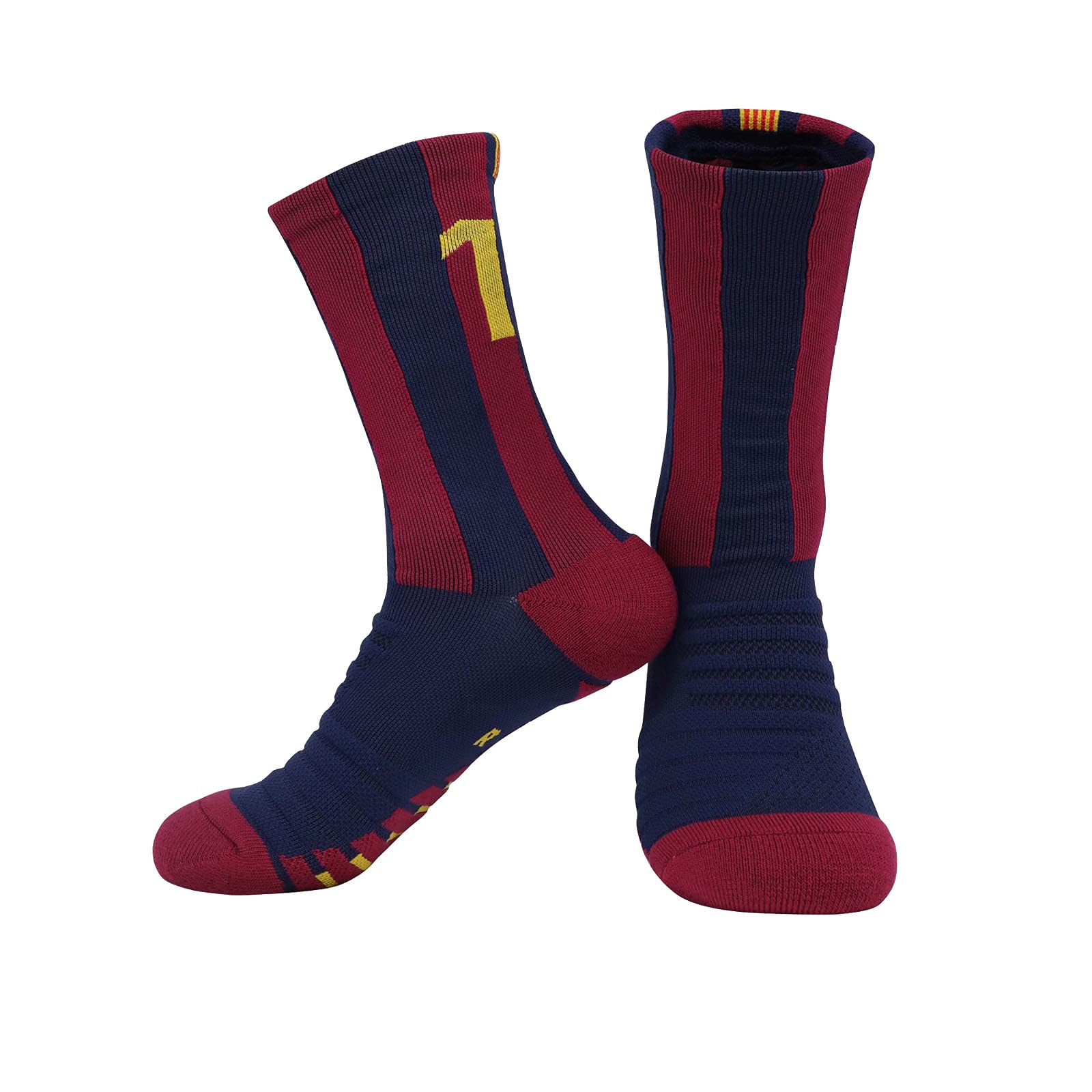 Men's Soccer Socks - Anti-Slip Cushioned Compression Socks for Football, Basketball & Running | Team Sports Performance Socks for Athletes & Gym Training
