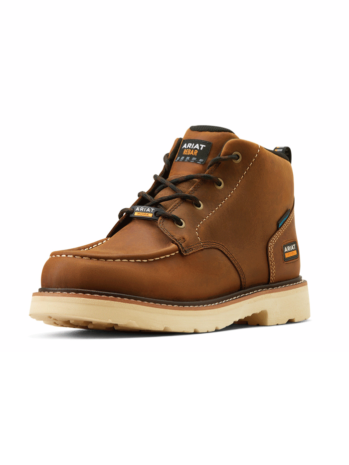 Ariat Men's Rebar Lift Chukka Waterproof Work Boots - Distressed Brown - Comfortable & Durable Safety Shoes for Construction, Outdoor Work & Hiking
