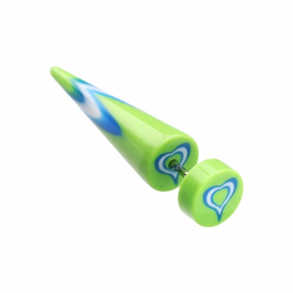 Retro Heart-Shaped UV Acrylic Fake Tapers - WildKlass - Sold as Pair - Perfect for Punk Rock Fashion & Gothic Jewelry Collection