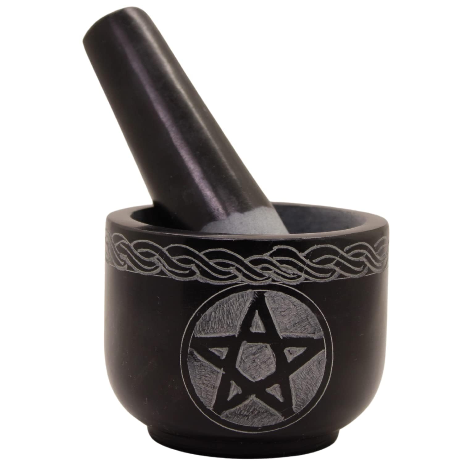 Premium Black Stone Mortar and Pestle Set - Solid Granite Spice Grinder for Herbs, Garlic, Ginger & Guacamole | Perfect for Kitchen, Cooking & Ayurvedic Remedies