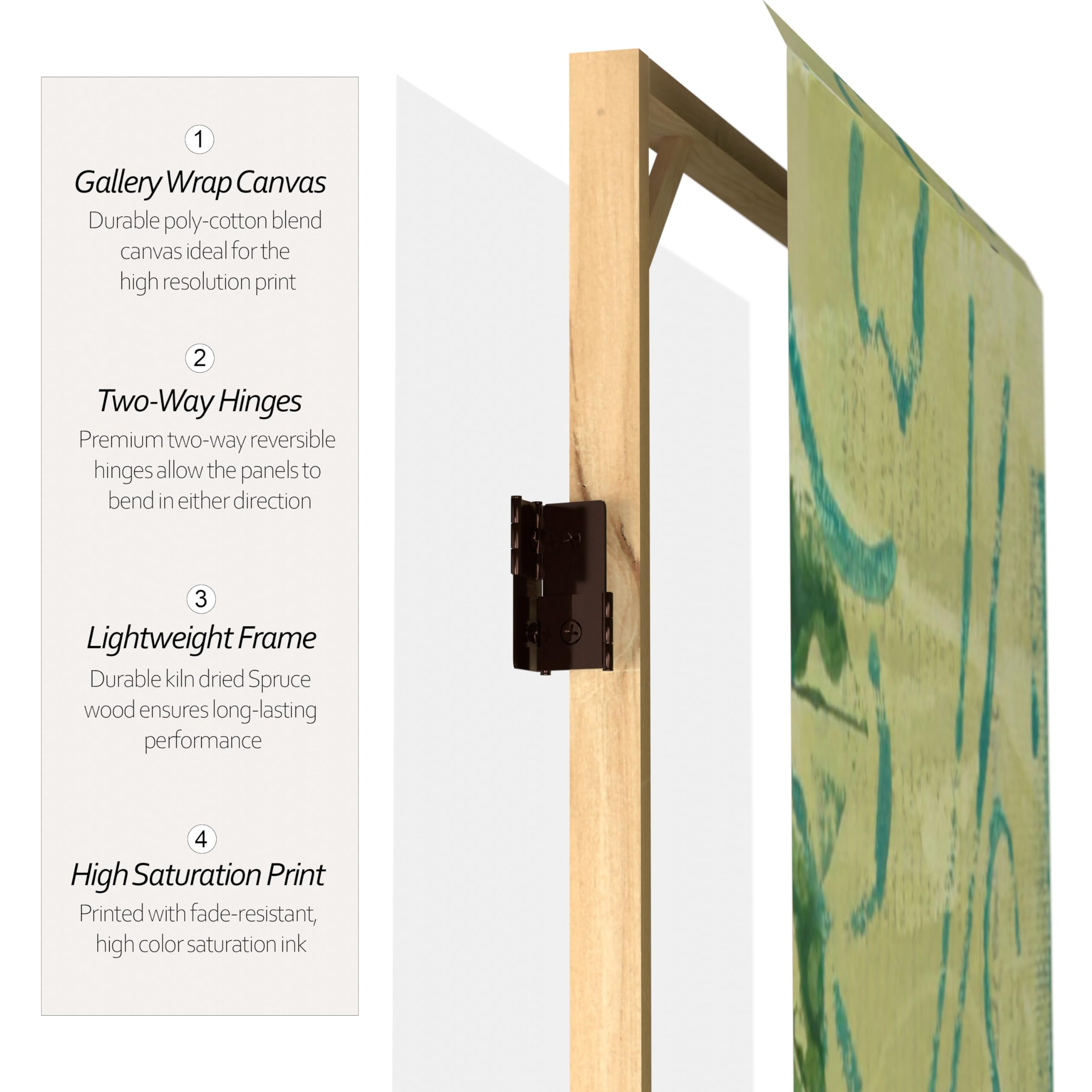 5.25 ft Red Lantern Garden Gate Canvas Room Divider - 6 Panel Folding Privacy Screen (63