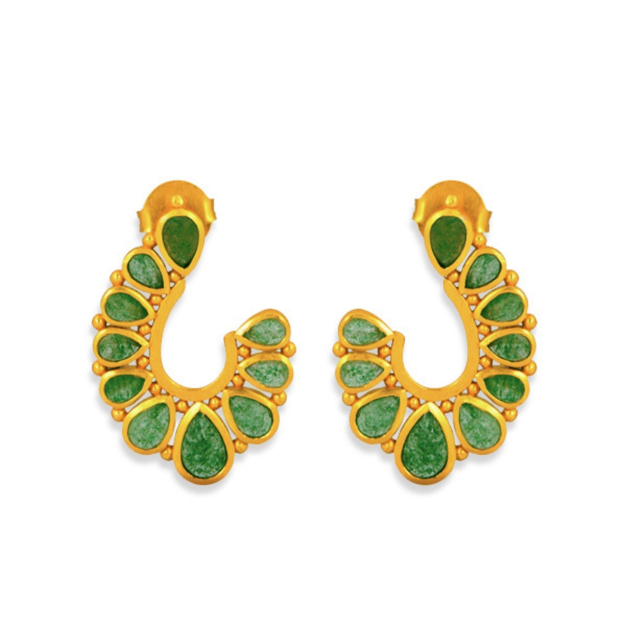 Riverbend Green Strawberry Quartz Earrings - Dainty Gemstone Jewelry for Women, Perfect for Everyday Wear & Special Occasions