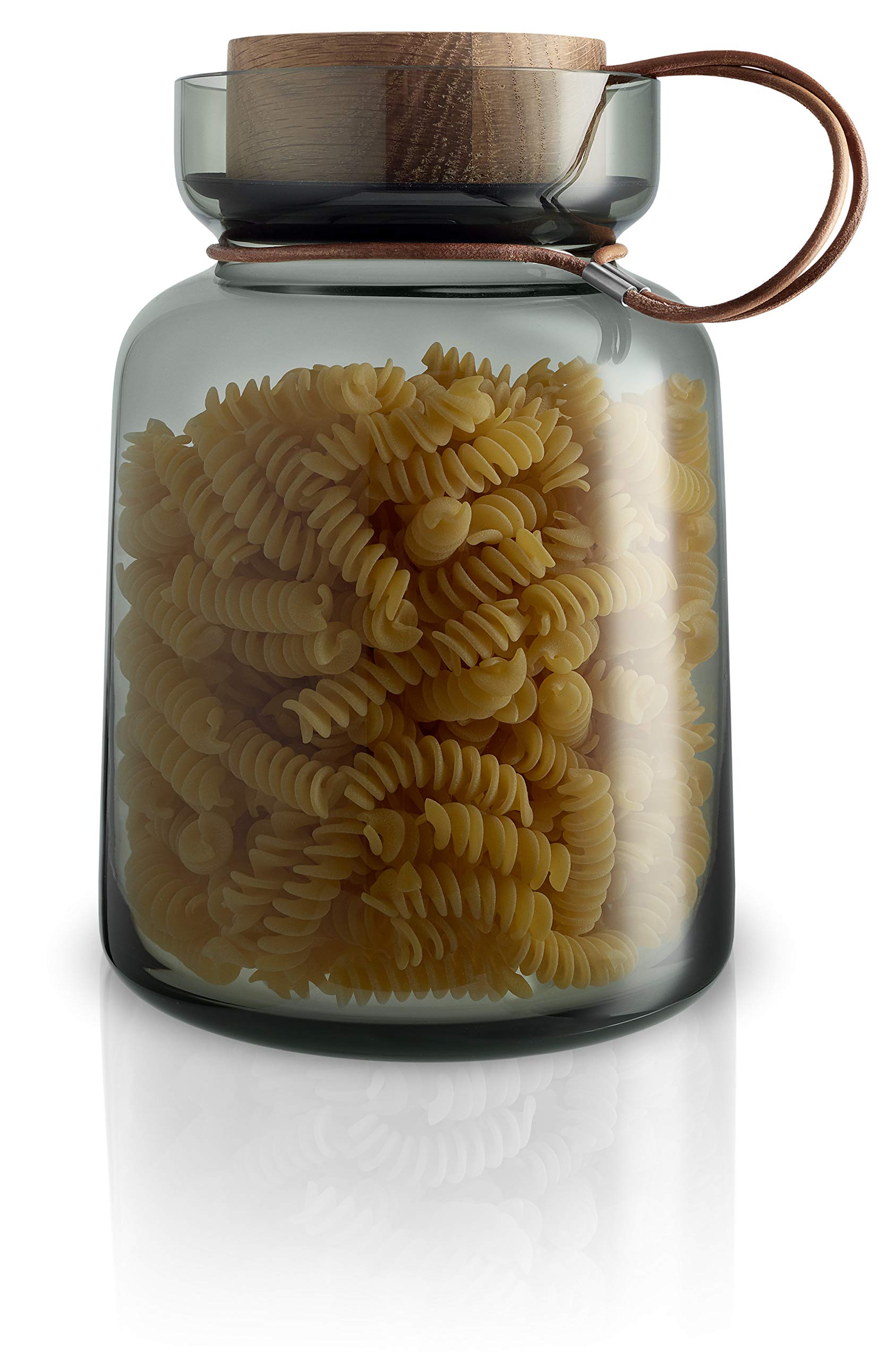 EVA SOLO Silhuette Storage Glass - 2.0 Litre Smoked Grey Dense Wood Glass with Lid - Elegant Kitchen Storage for Spices, Coffee, Tea & Dry Goods