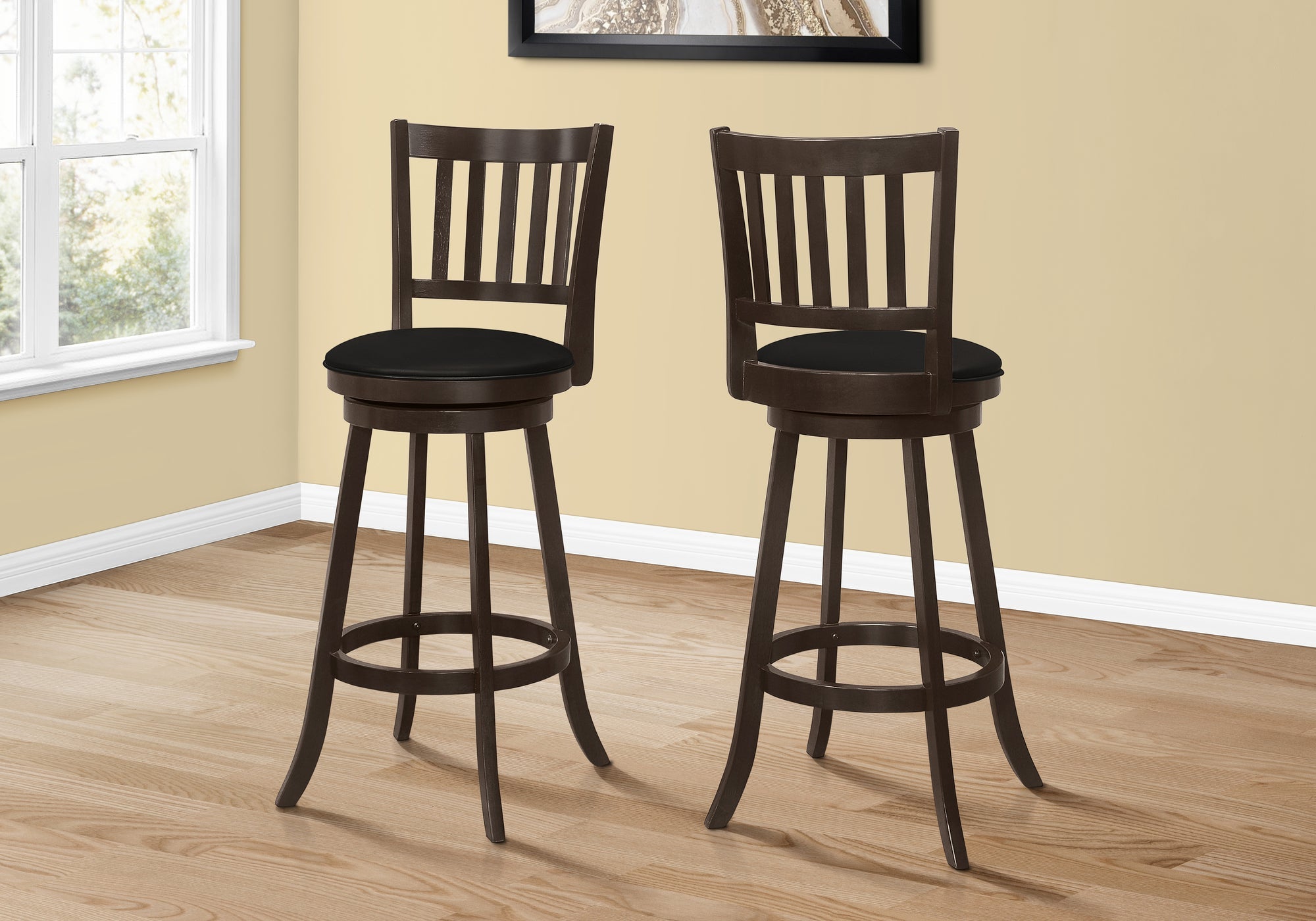 2-Pack Espresso Swivel Bar Stools 44