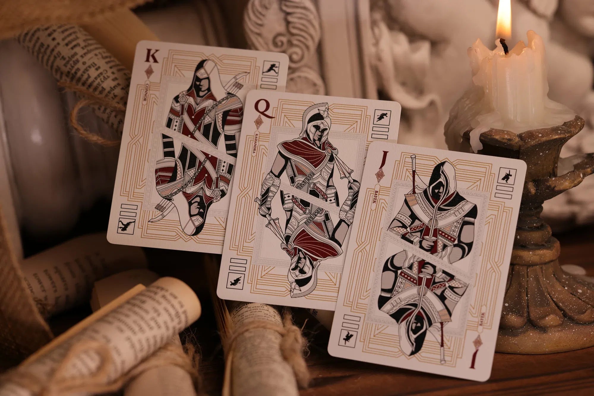Assassin's Creed White Hidden Blade Legacy Playing Cards - Premium Collectible Deck for Game Fans, Card Games & Gift Giving