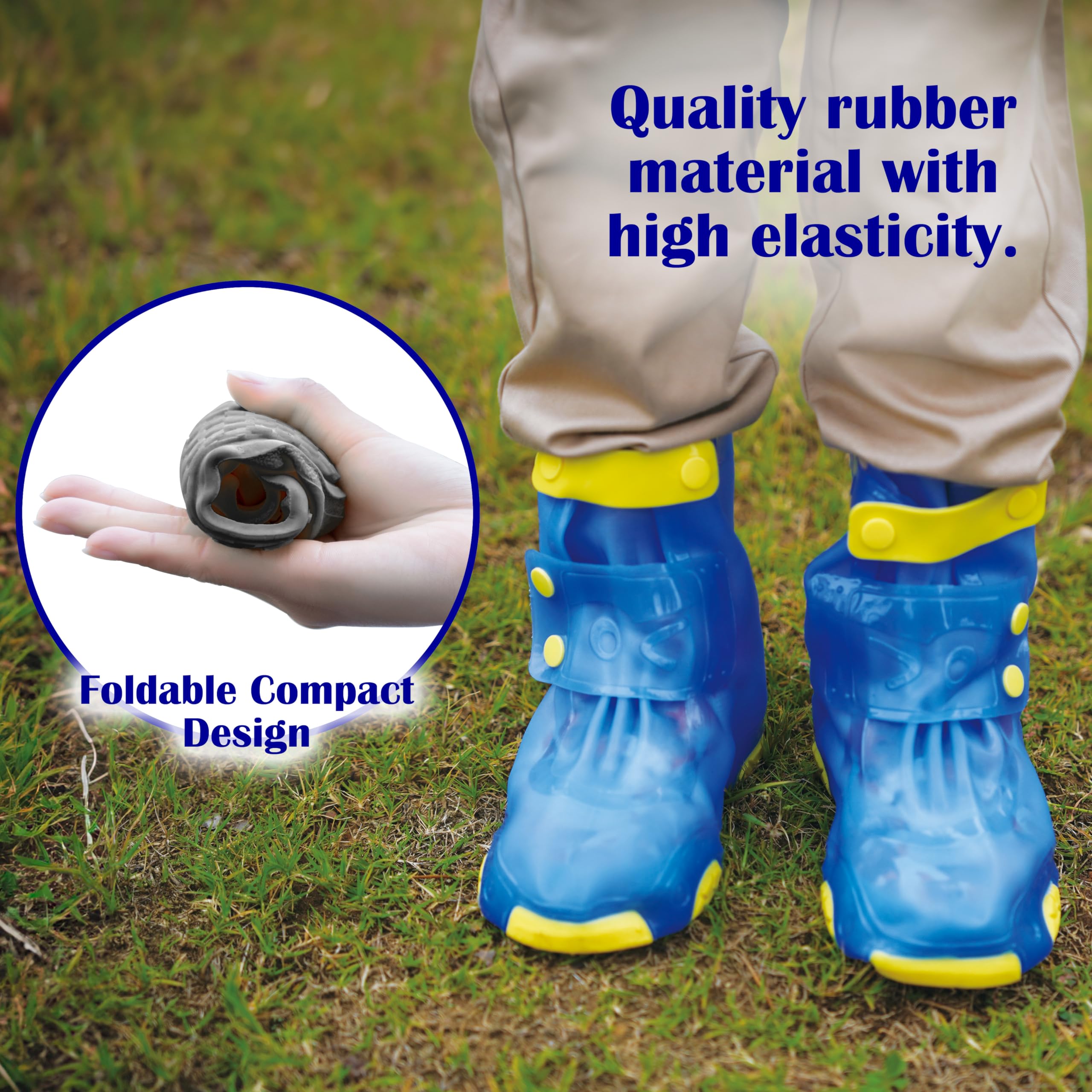 **Waterproof Rain Shoe Covers for Kids - Reusable Galoshes & Overshoes for Boys & Girls - Perfect for School, Playground & Outdoor Adventures**