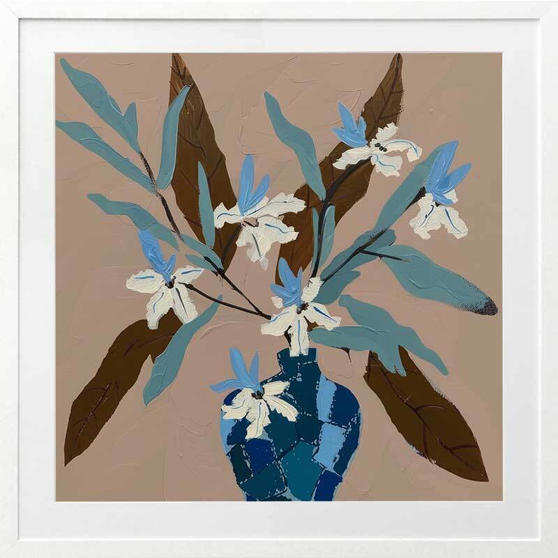Beach Flowers Framed Art Print - Coastal Wall Decor for Living Room, Bedroom & Office - Perfect for Beach House, Vacation Home & Nautical Theme Decor