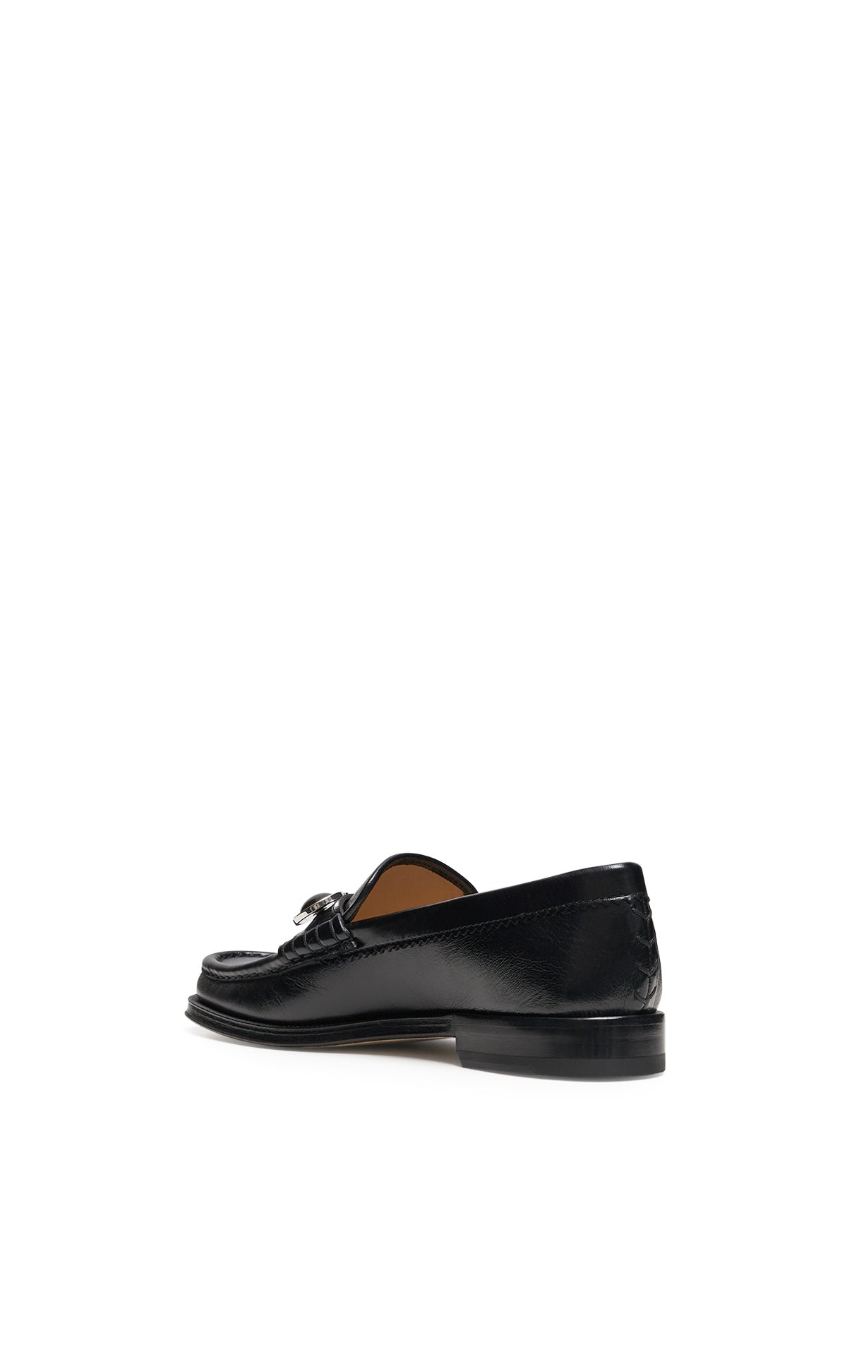 Premium Black Leather Melchora Stone Loafers for Women - Comfortable & Stylish Slip-On Shoes for Work, Office, and Casual Wear