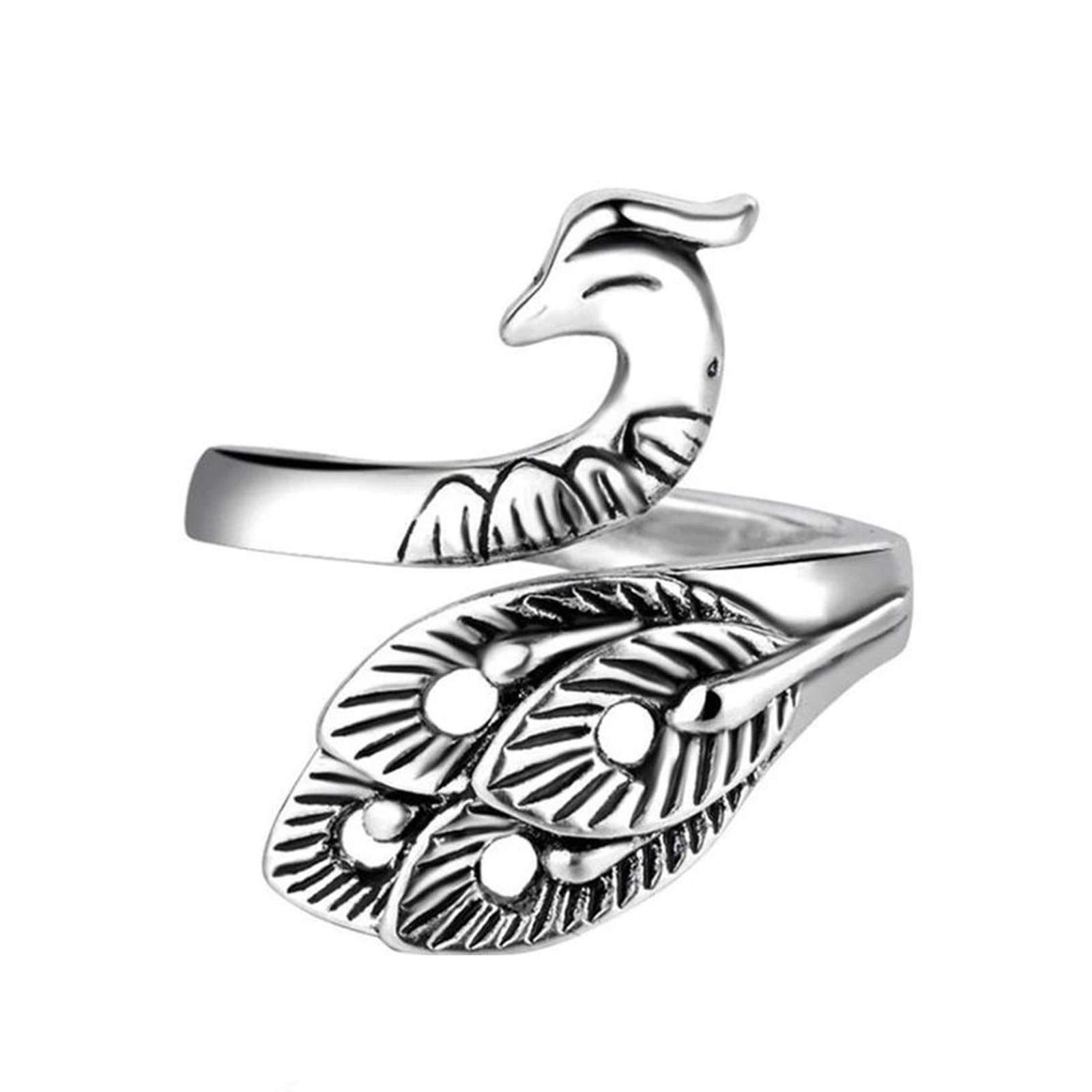 Adjustable Peacock Love Ring - Elegant Loop Knitting Ring with Size Opening - Perfect for Weddings, Anniversaries & Romantic Gifts