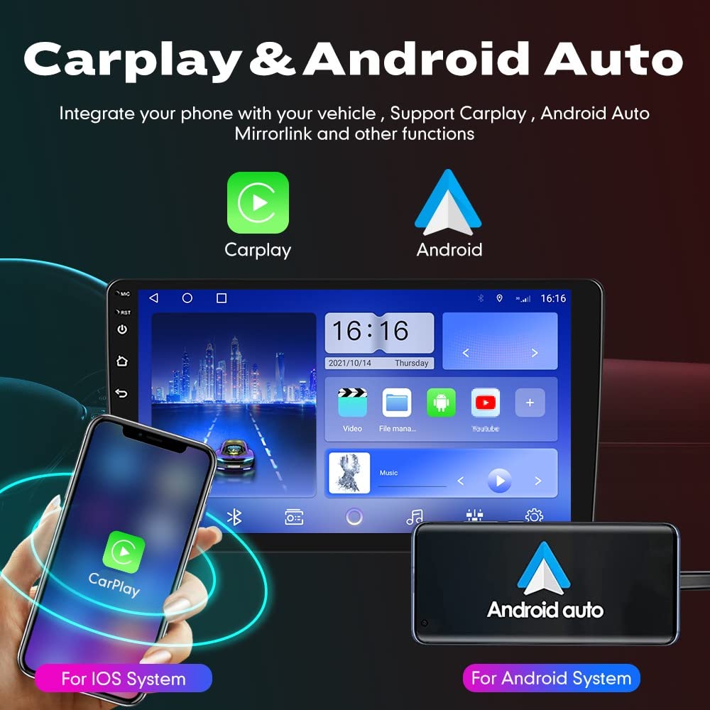 Android 10 Car Stereo with GPS Navigation - 2.5D Touch Screen Multimedia Player for TOYOTA Etios 2011 | Bluetooth, FM Radio, HD Display | Perfect for Road Trips & Daily Commutes