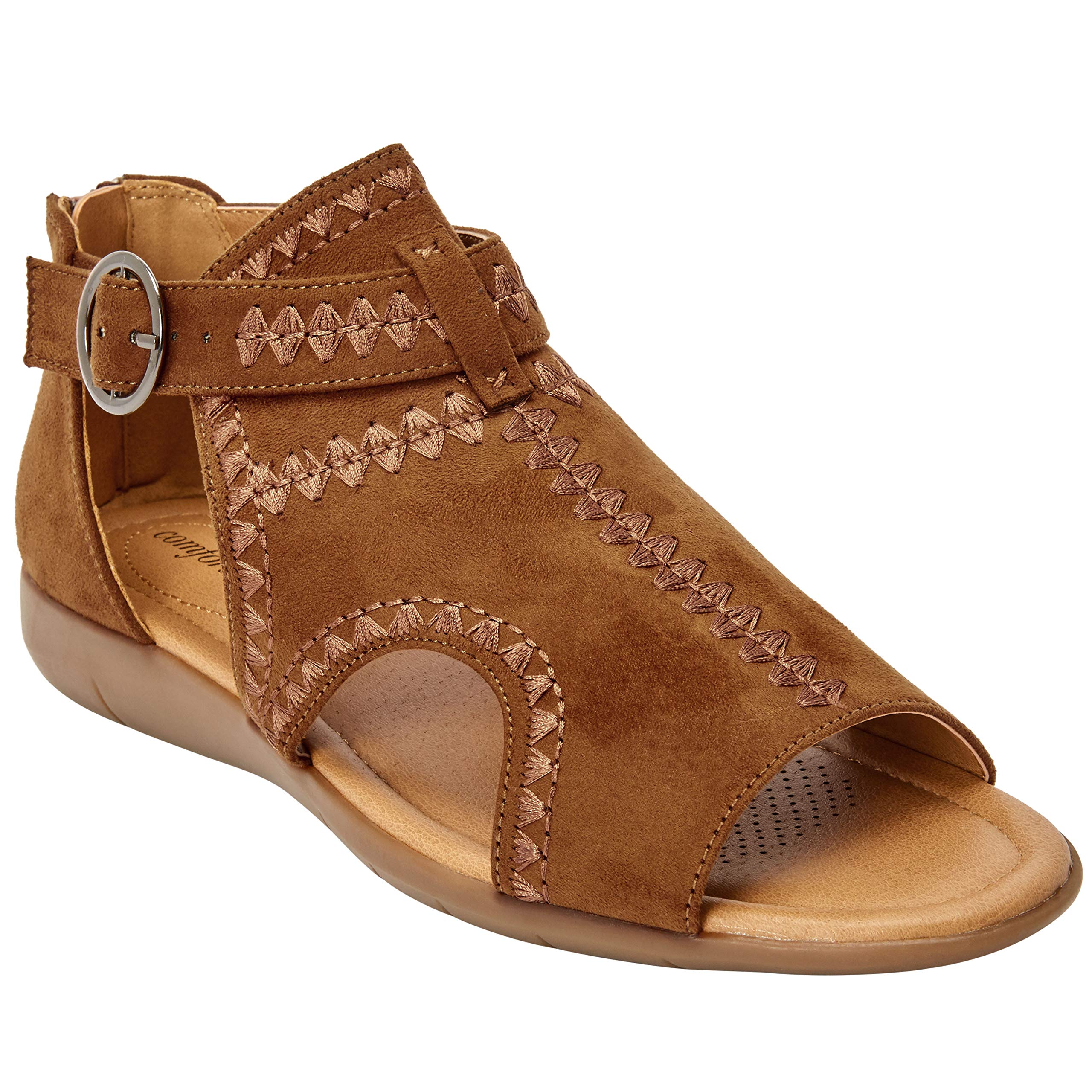 Comfortview Women's Wide Width The Kaia Shootie - Comfortable Slip-On Shoes for Work, Travel & Casual Wear