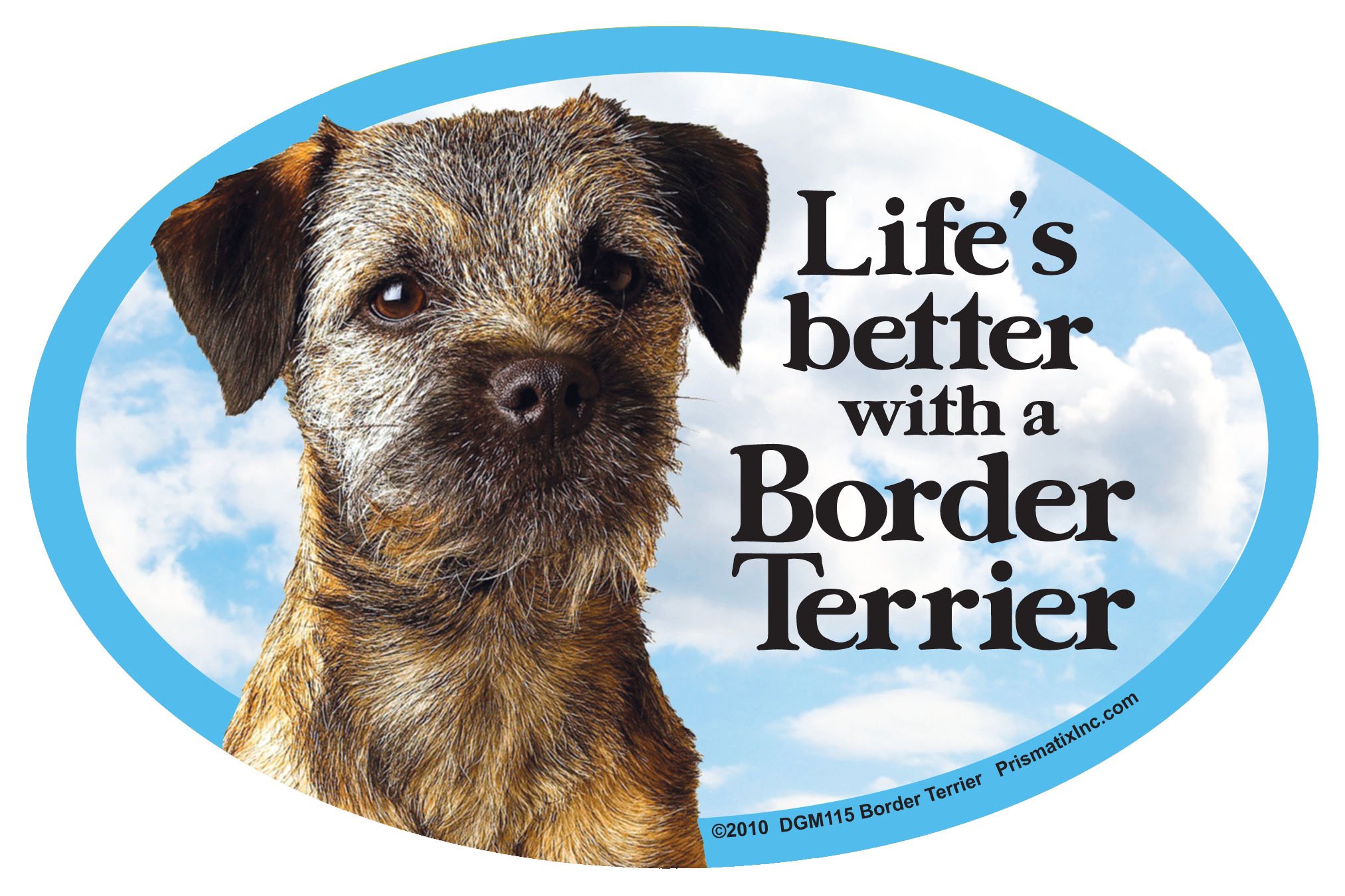 Prismatix Border Terrier Oval Car Magnet - Cute Dog Lover Accessory for Vehicles, Fridge & Metal Surfaces | Perfect Gift for Pet Owners