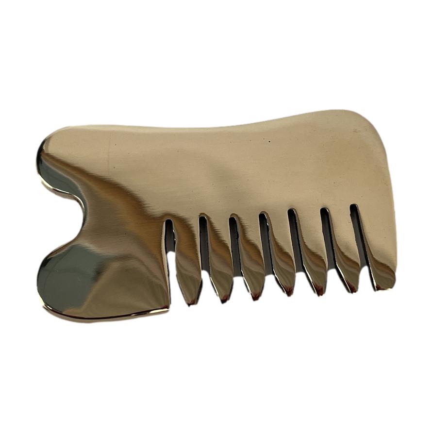 Diamond Way Ayurveda Kansa Gua Sha Comb - Authentic Ayurvedic Facial Massage Tool for Glowing Skin & Relaxation - Perfect for Self-Care & Spa Treatments at Home
