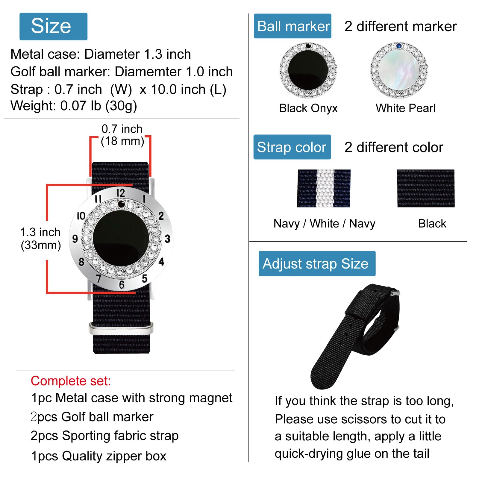 Golf Ball Marker with Stroke Counter Bracelet - Pearl Crystal Ball Marker for Women | Golf Accessories & Gifts | Perfect for Tracking Scores & Enhancing Your Golf Game
