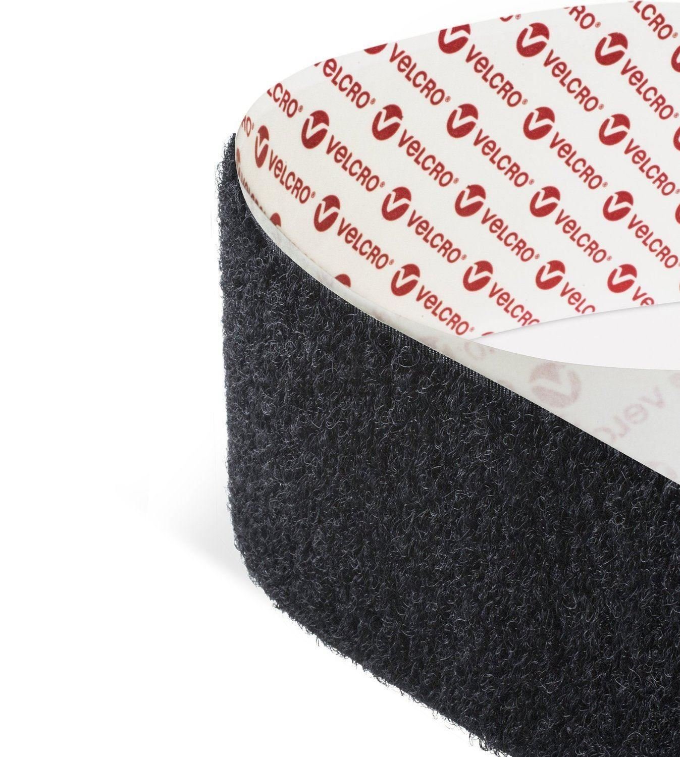 Original Velcro Tape 1 Meter (3.3 Feet) - 5 cm (2 Inches) Wide Black Hook and Loop Fastener for DIY, Crafts, Clothing & Home Organization