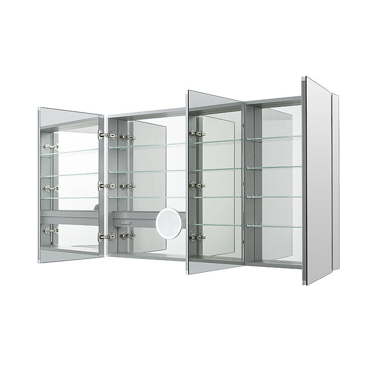 Aquadom Royale 60x30 Triple Door Medicine Cabinet - Rustproof Bathroom Mirror Storage with Adjustable Shelves for Bathroom, Bedroom & Vanity Organization