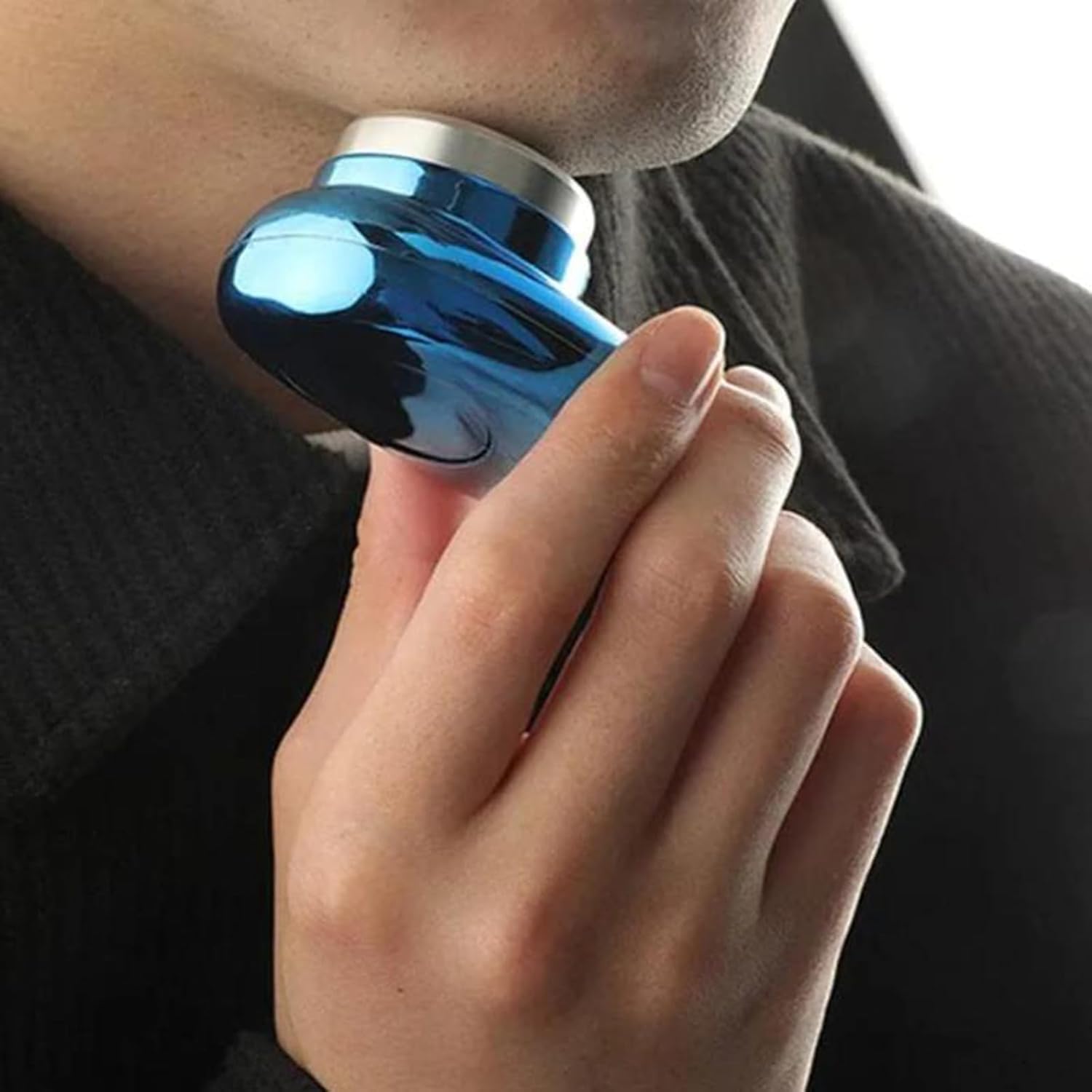 **Berbiget Mini Electric Shaver for Men - Waterproof, USB Rechargeable, Wet/Dry Use - Portable Travel & Office Razor - Pocket Size, Washable, Silver (Ideal for Grooming On-the-Go, Business Trips & Daily Use)**