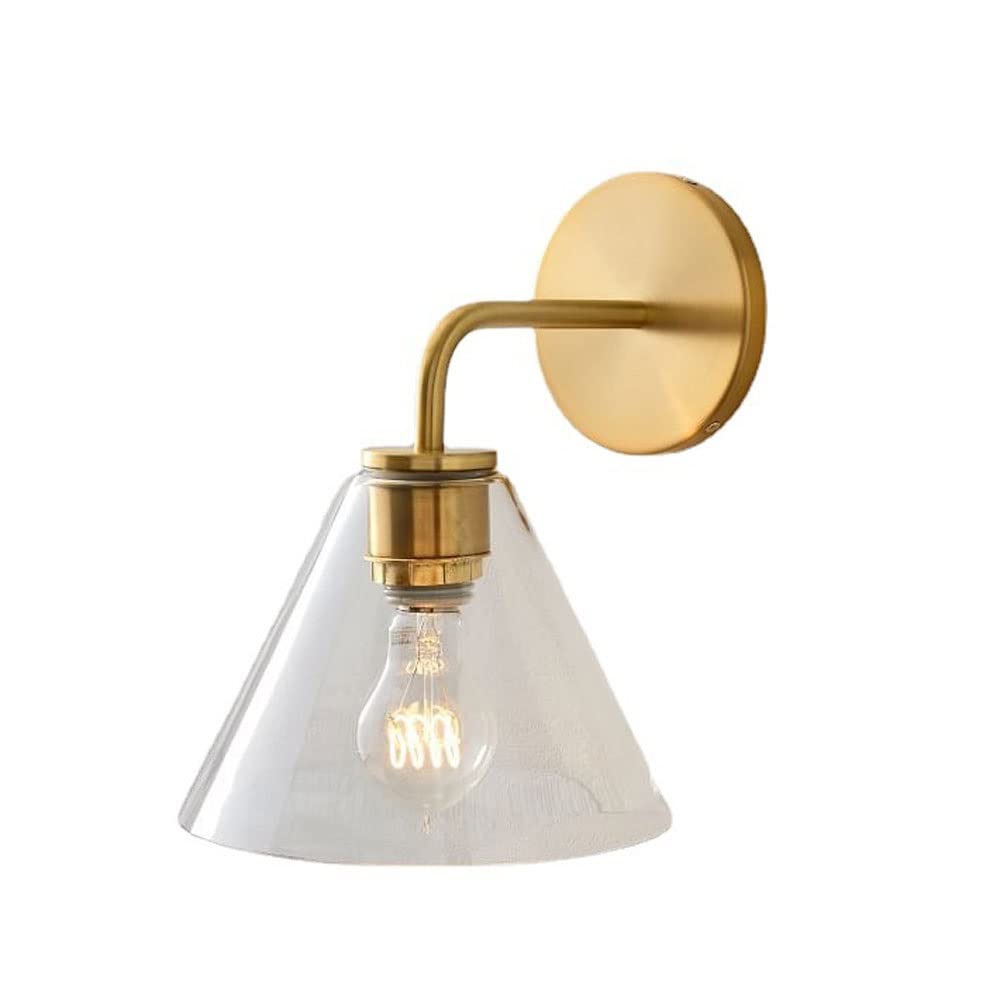 HTCAT Modern Glass Wall Lamp with E27 Socket (No Bulb Included) - Minimalist Home Lighting for Living Room, Staircase, Corridor, Dining Room & Bedroom - Perfect for Ambient and Accent Lighting