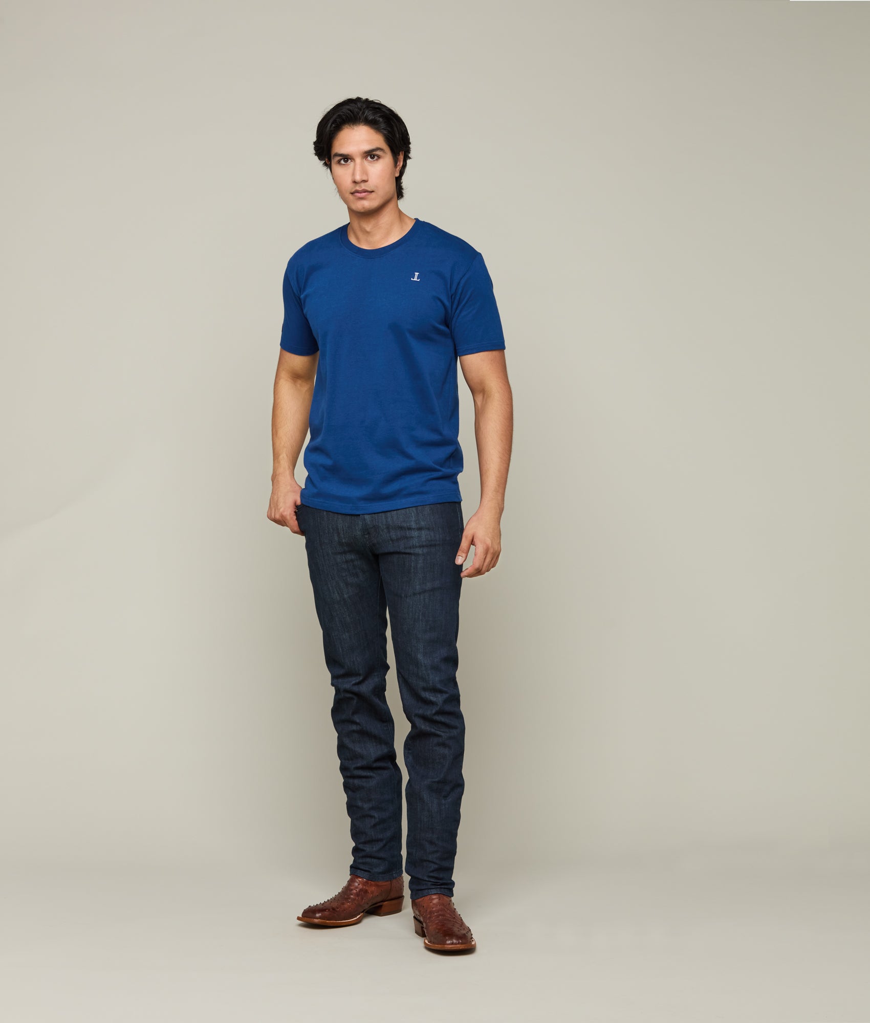 Lucchese Navy Bootmaker Tee - Premium Quality Men's Western Shirt for Cowboy & Ranch Wear | Perfect for Rodeo, Country Music Festivals & Outdoor Adventures