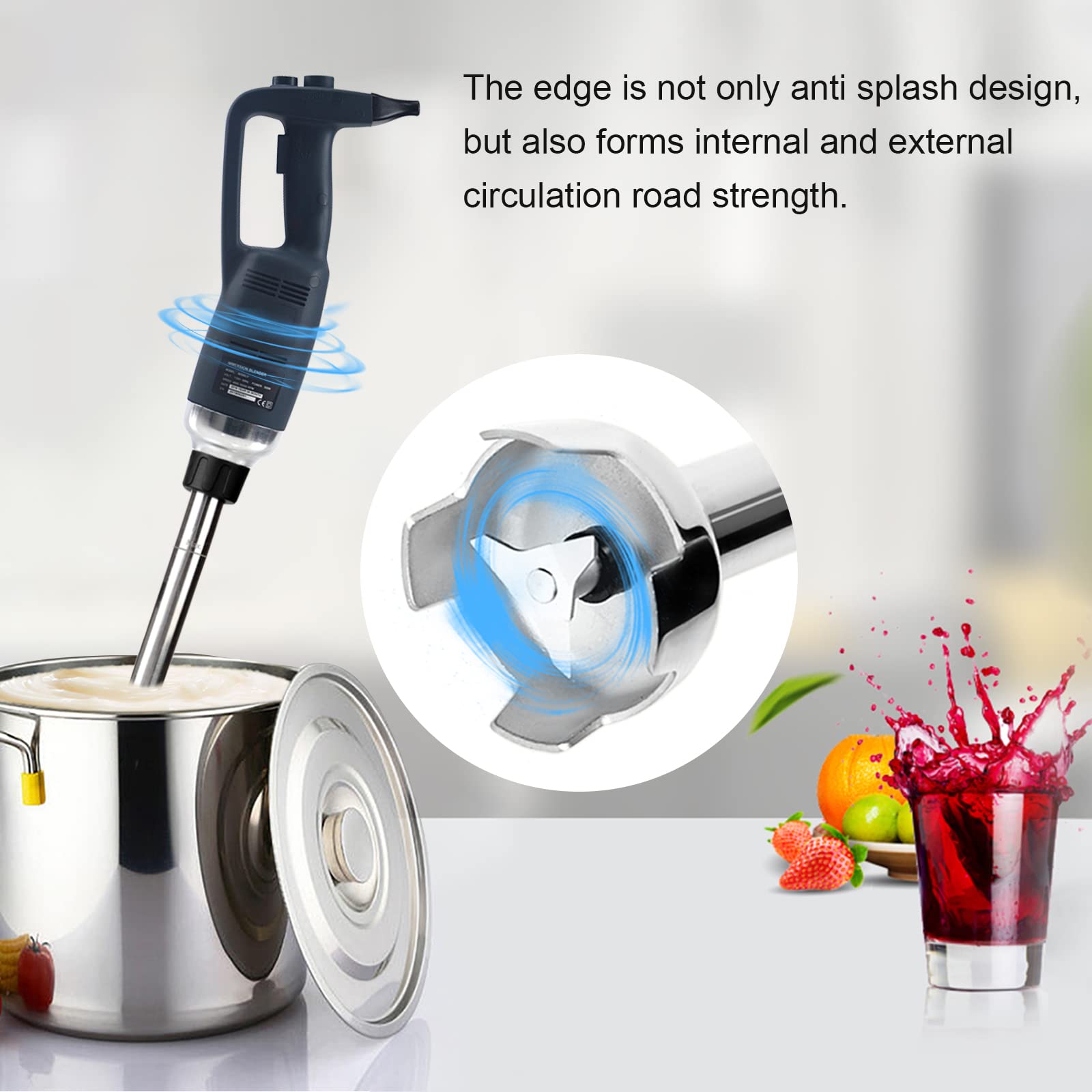 750W Heavy Duty Immersion Blender - Commercial Hand Blender with Detachable Shaft & Variable Speed - Perfect for Smoothies, Soups, Sauces & Baking - Ideal for Home Kitchens & Professional Use