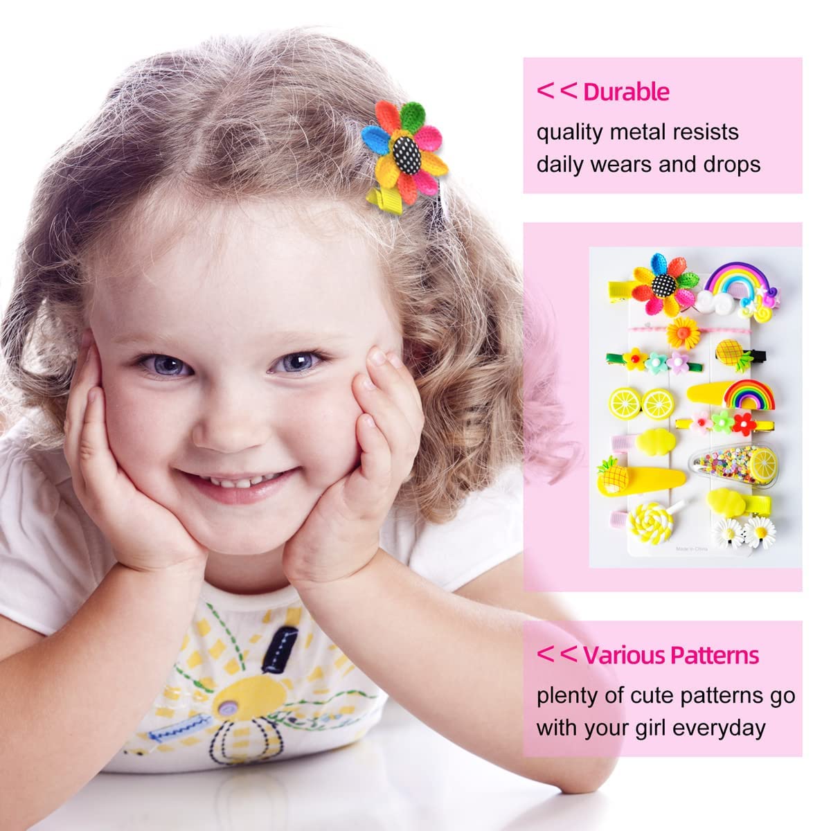 14PCS Baby Hair Clips Set - Cute Flower Rainbow Candy Fruit Butterfly Barrettes for Toddler Girls | Hair Accessories for Styling & Everyday Wear | Perfect for Parties, School & Photo Shoots